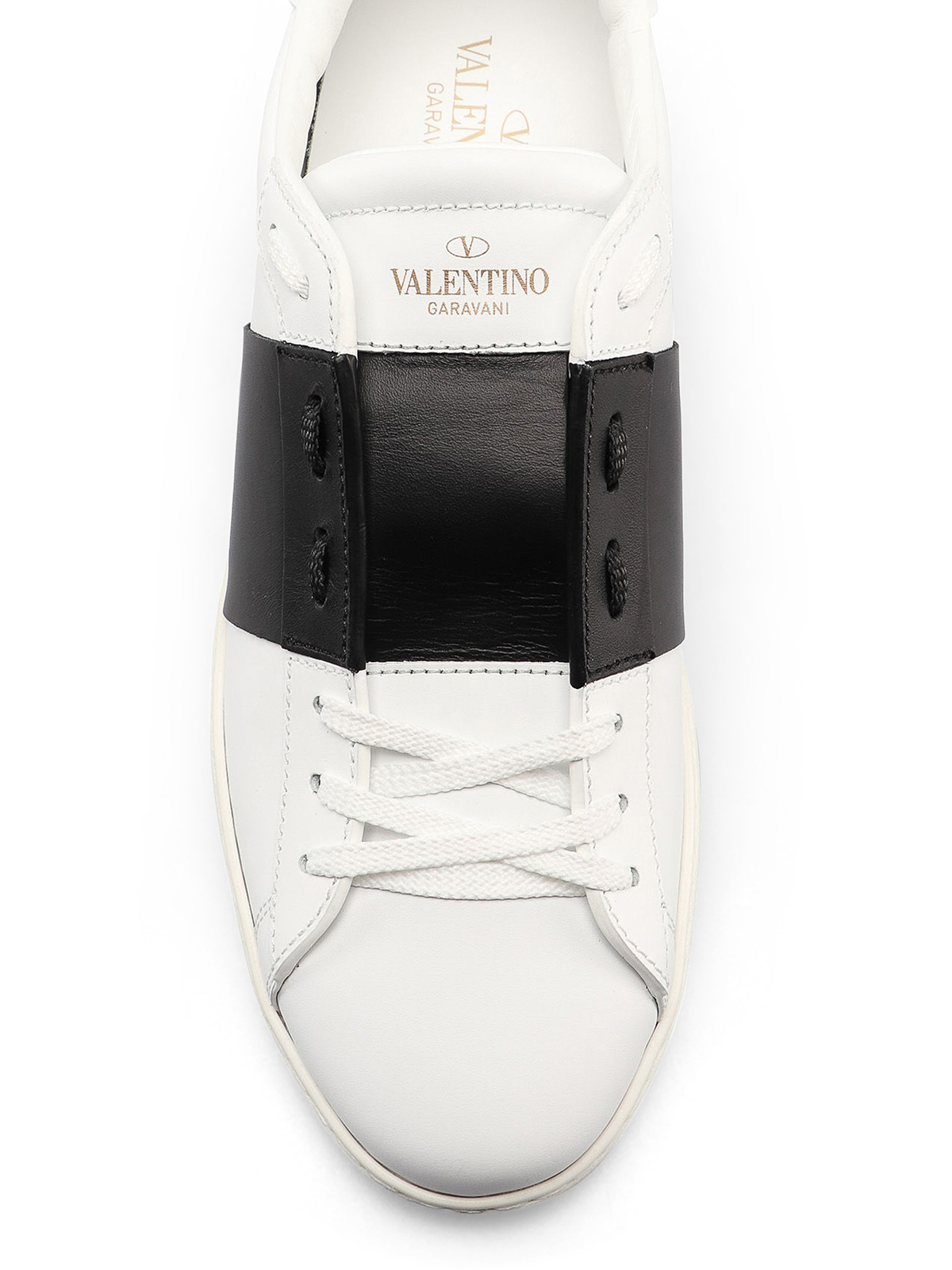 robot interview Aktuator Trainers Valentino Garavani - Black band white leather sneakers -  RY0S0830BLUA01