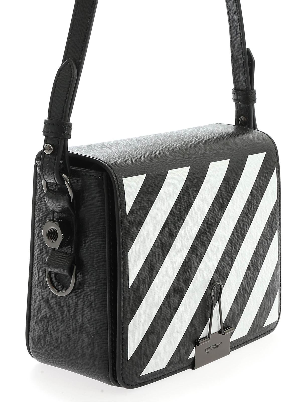 Shoulder bags Off-White - Black Diag Mini Flap bag - OWNA011R204230691001