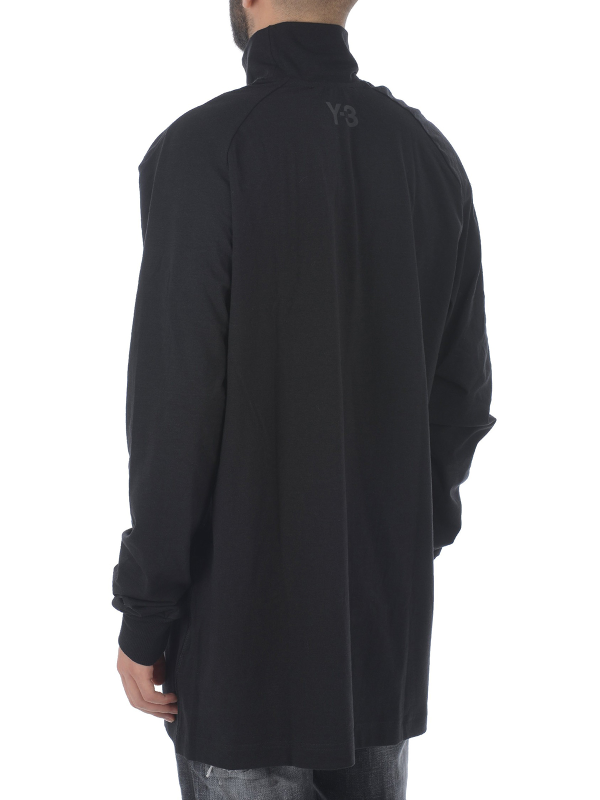 Y-3 Black jersey cotton long sleeve T-shirt - Black - Men|DP0482