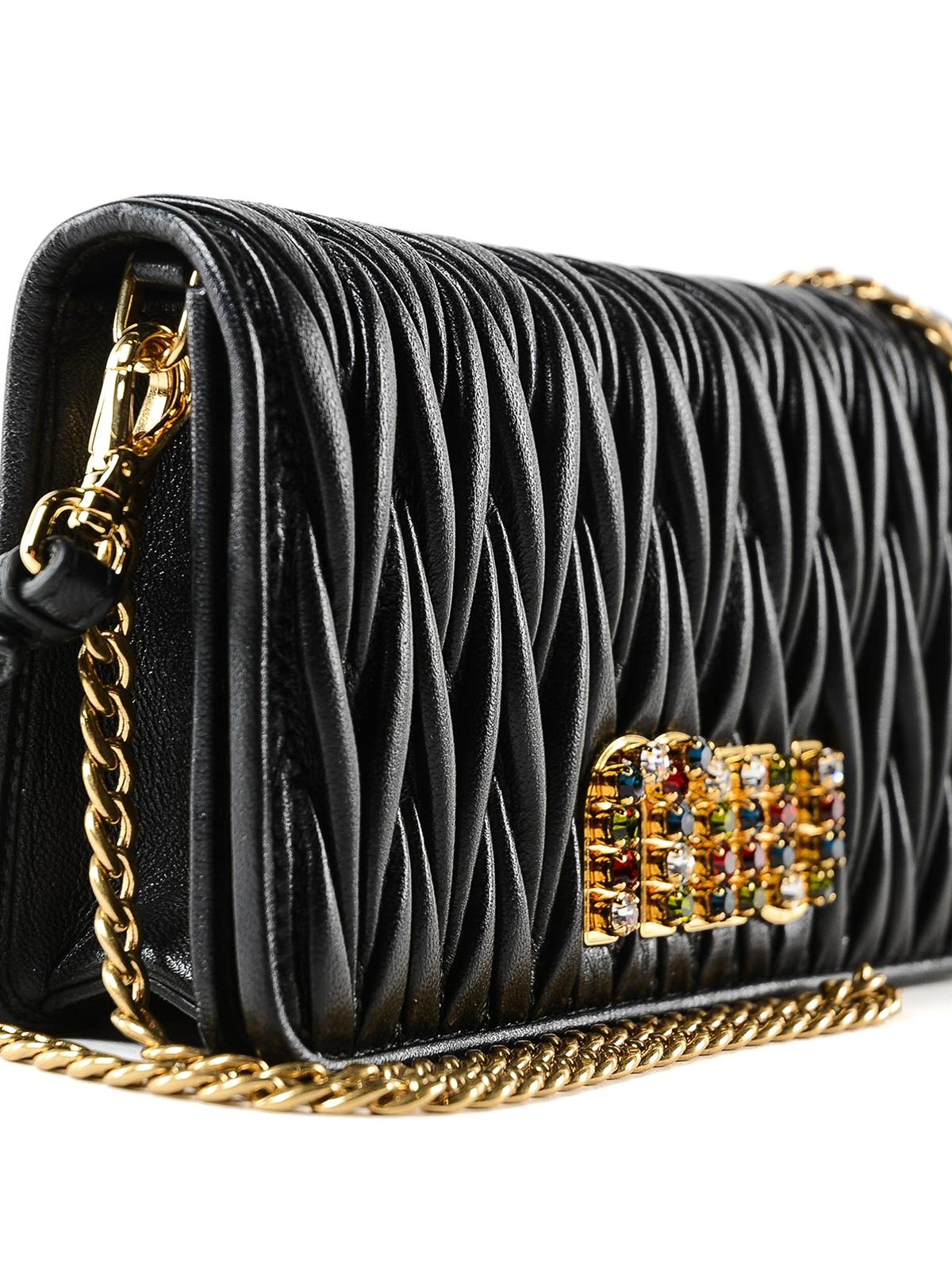 Miu Miu Black matelassé leather mini crossbody | 5DH0292BSQ632