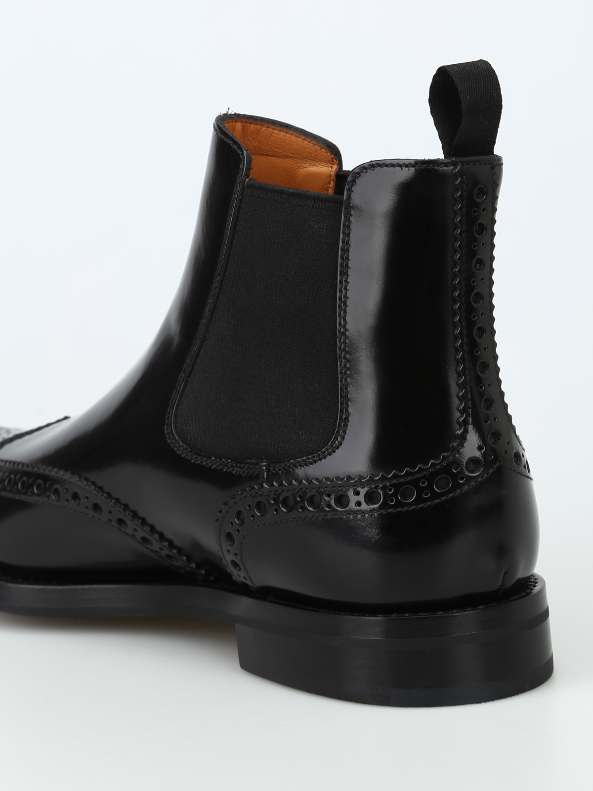 Andet Link projektor Ankle boots Church's - Black polish binder brogue Chelsea boots -  DT00019XVF0AAB