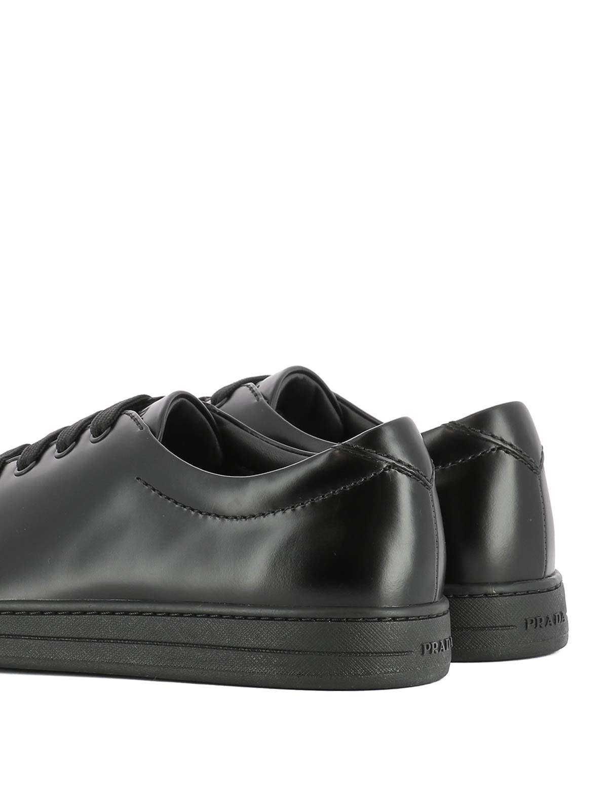 Trainers Prada Linea Rossa Black polished leather sneakers