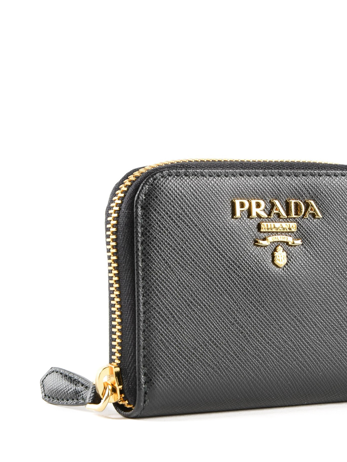 Wallets & purses Prada - Black Saffiano leather coin purse - 1MM268QWA002
