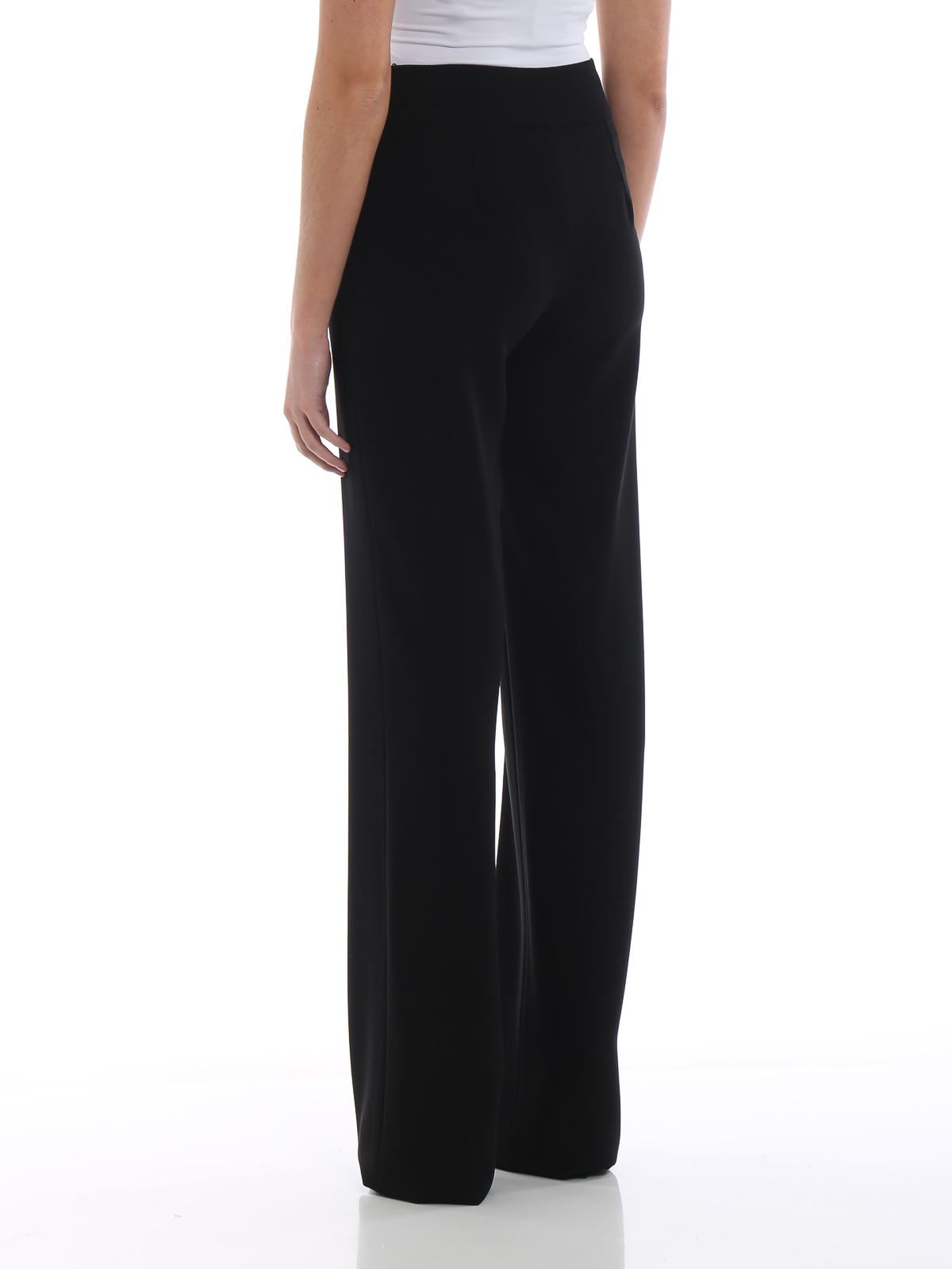 Emporio Armani Black tailored wide crepe trousers|0NP05T0M015999