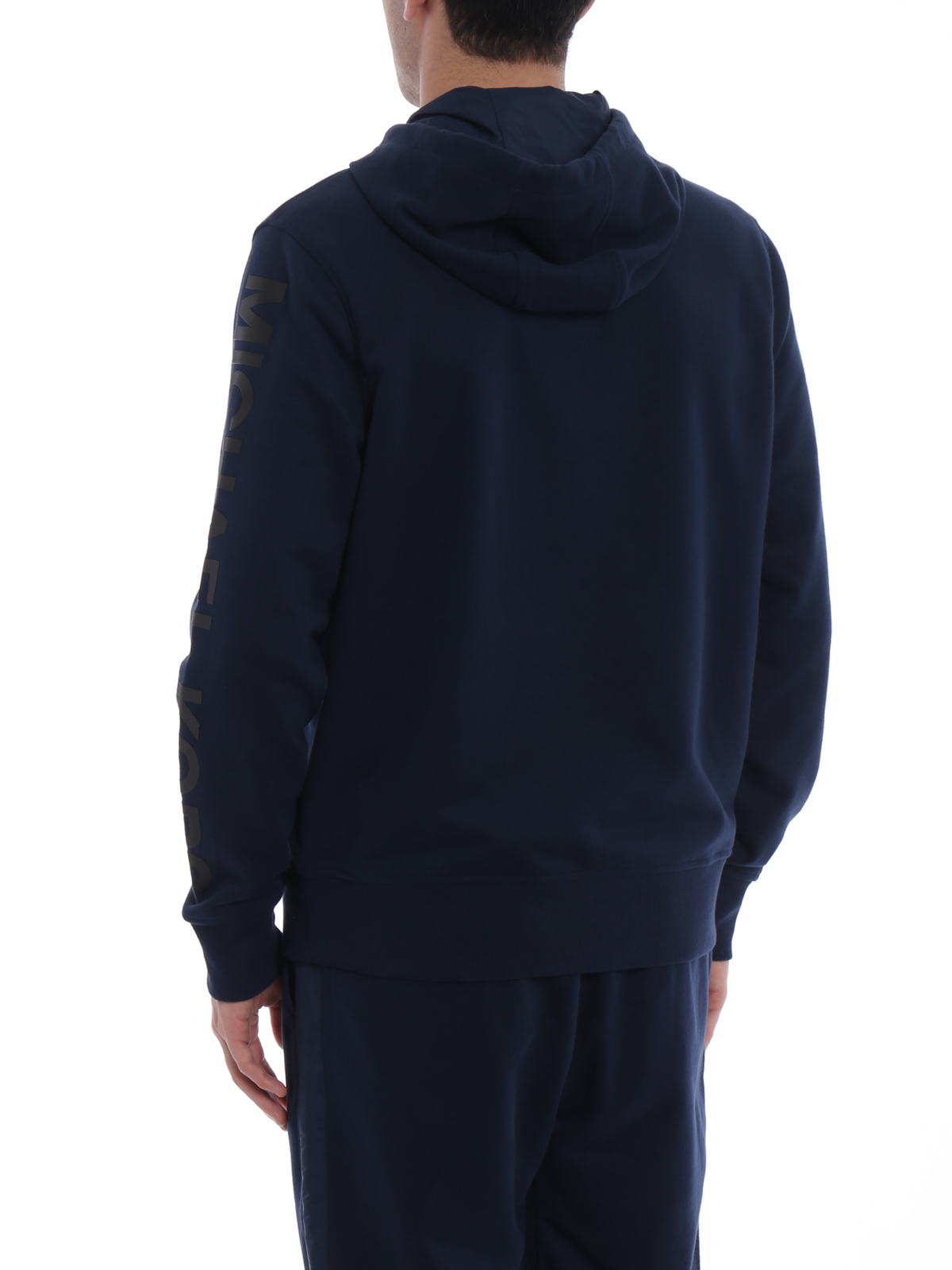 Michael Kors Blue cotton fleece zipped hoodie - Men|CS85GSN4NF401