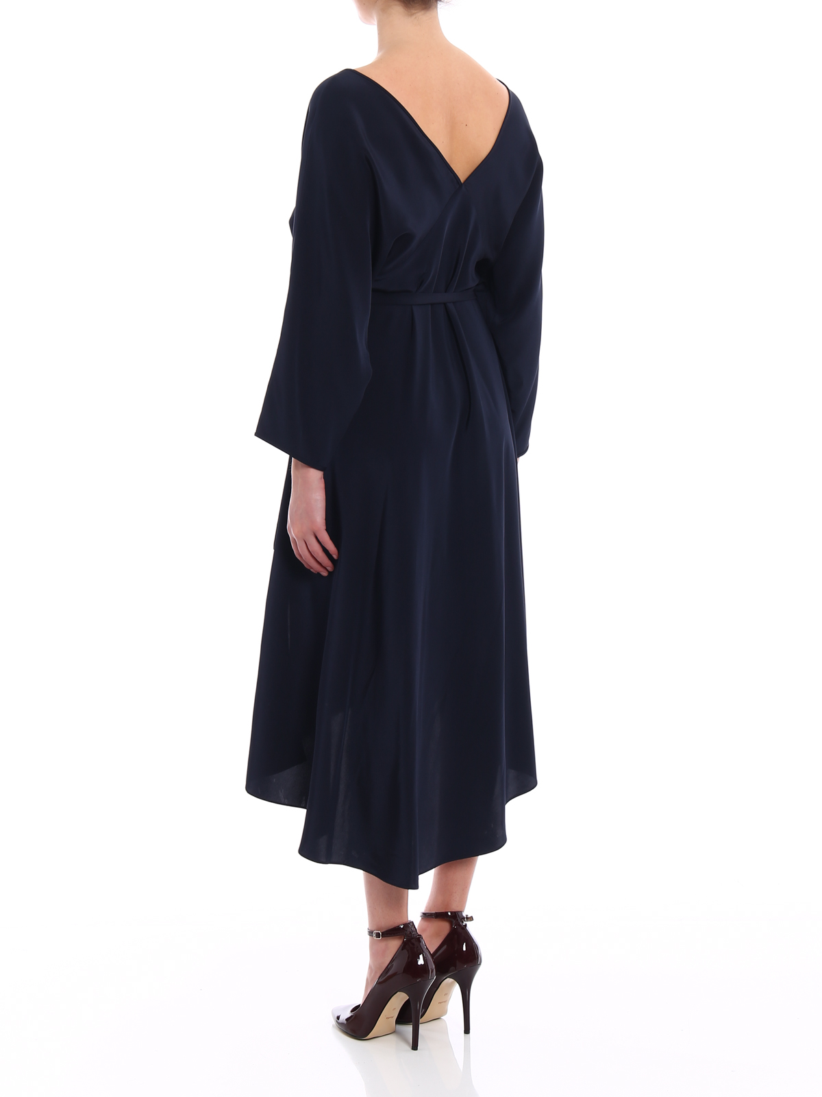 navy blue dress for baby girl Diane Von Furstenberg Asymmetric silk dress