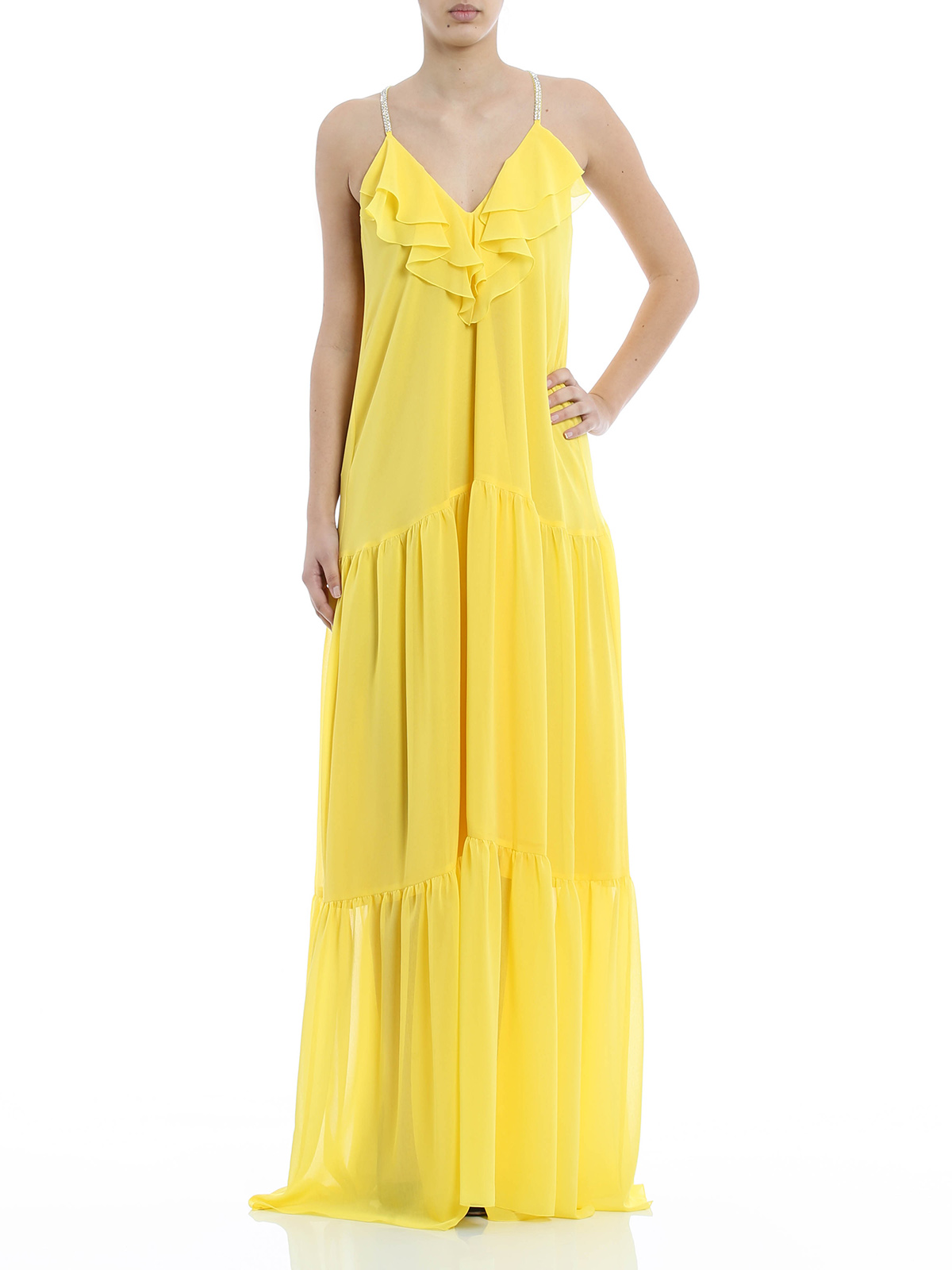 Blugirl Chiffon maxi dress - Yellow - Women|1560125 | thebs.com
