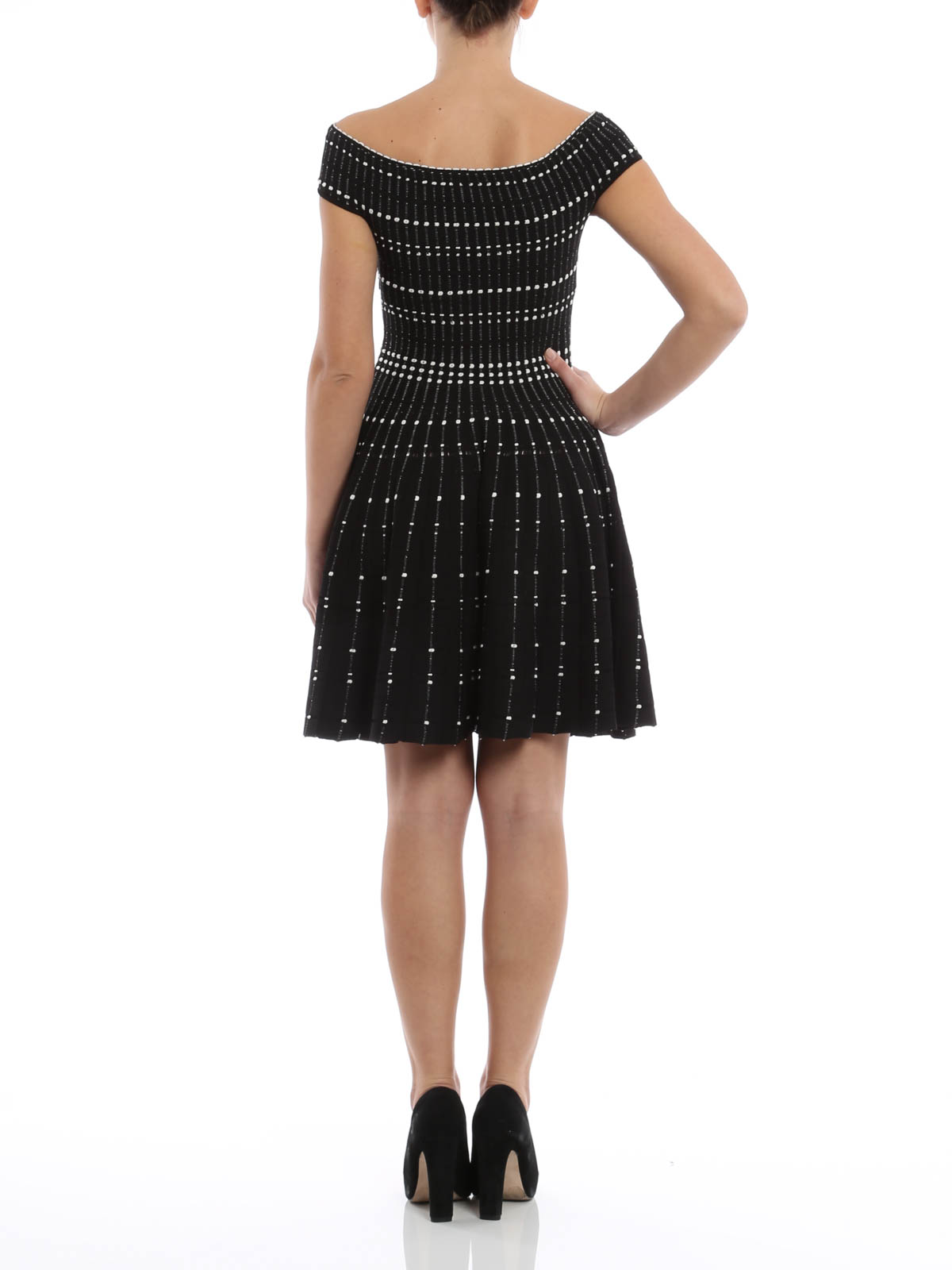 Alexander Mcqueen Boat neck knitted dress - Black