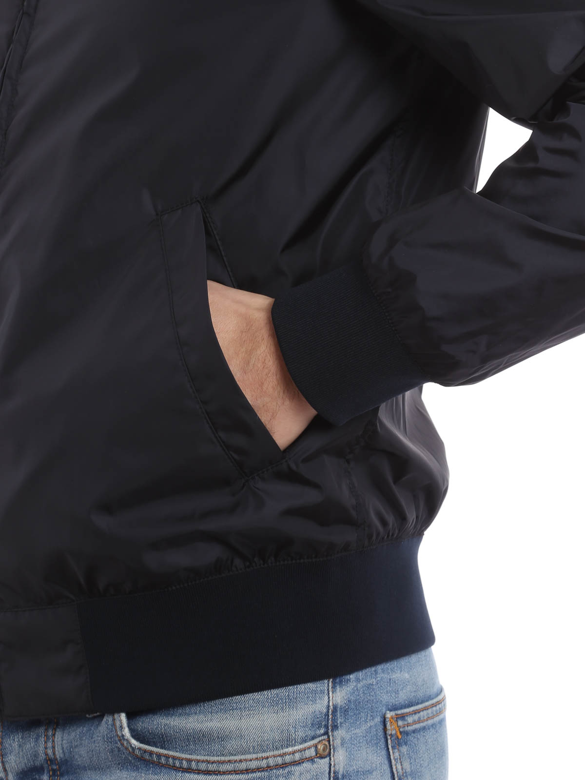 Fay Waterproof light bomber jacket - Dark Blue