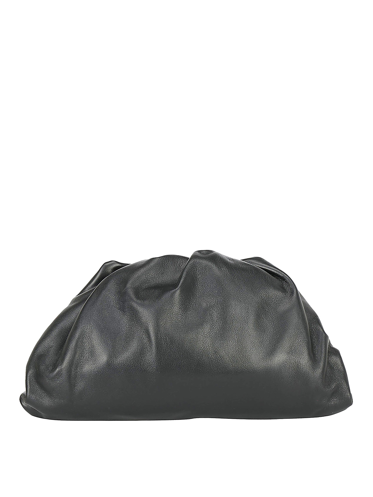 Bottega Veneta The Pouch smooth leather clutch in black