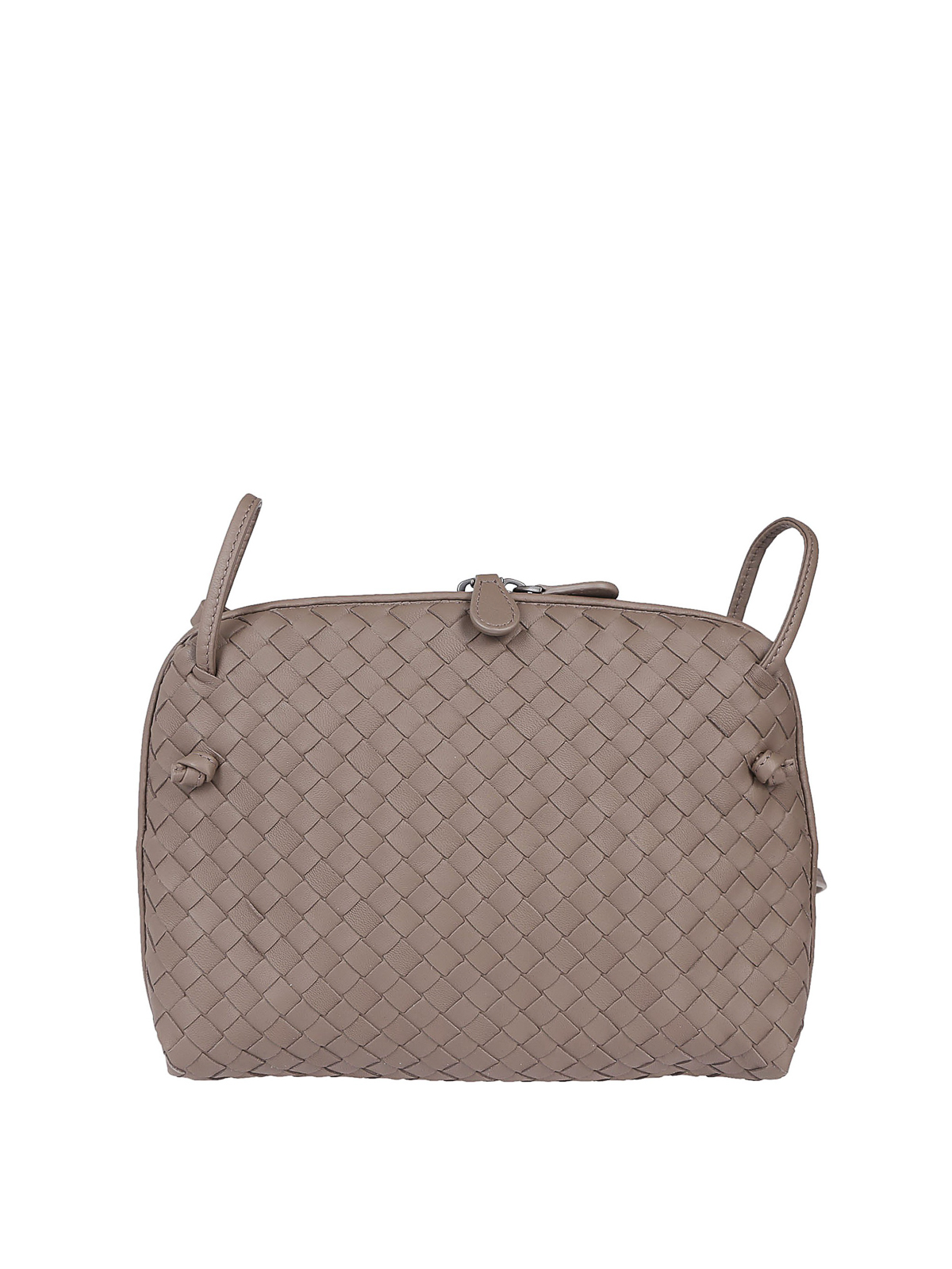 Bottega Veneta Nodini Leather Crossbody Bag in Gray