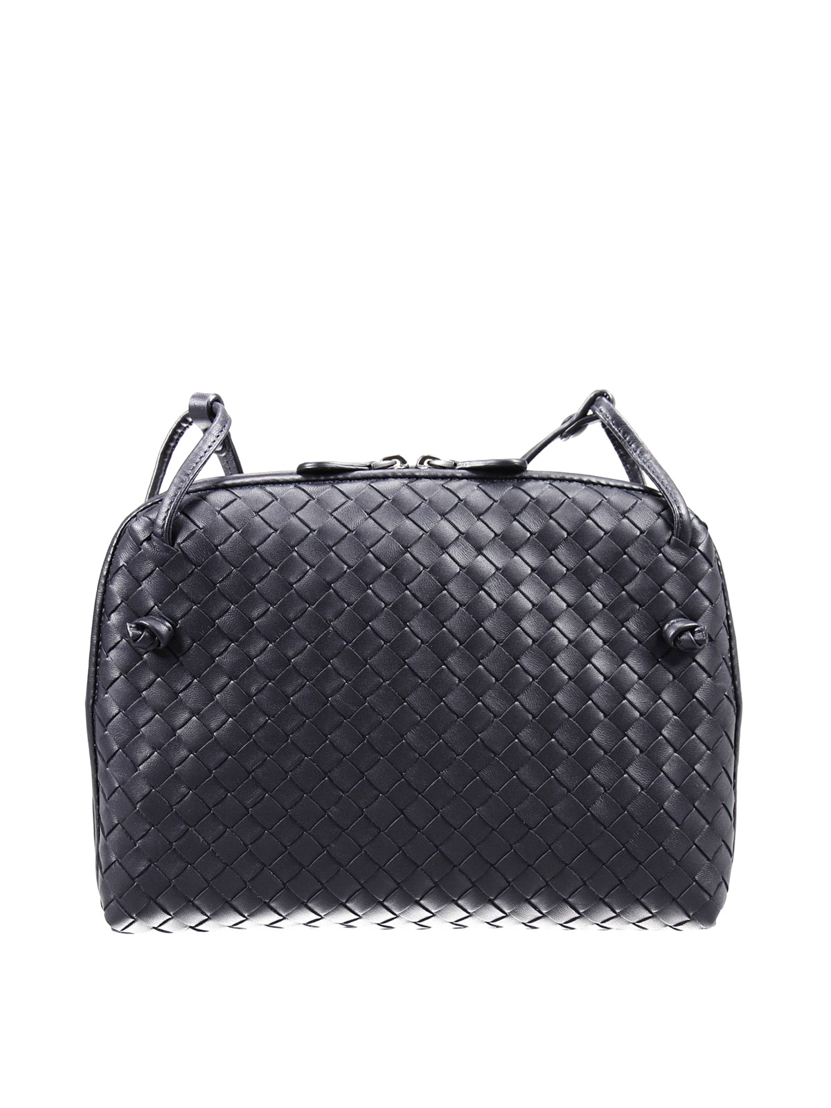Bottega Veneta Geflochtene Umhängetasche Blau 245354V00164066