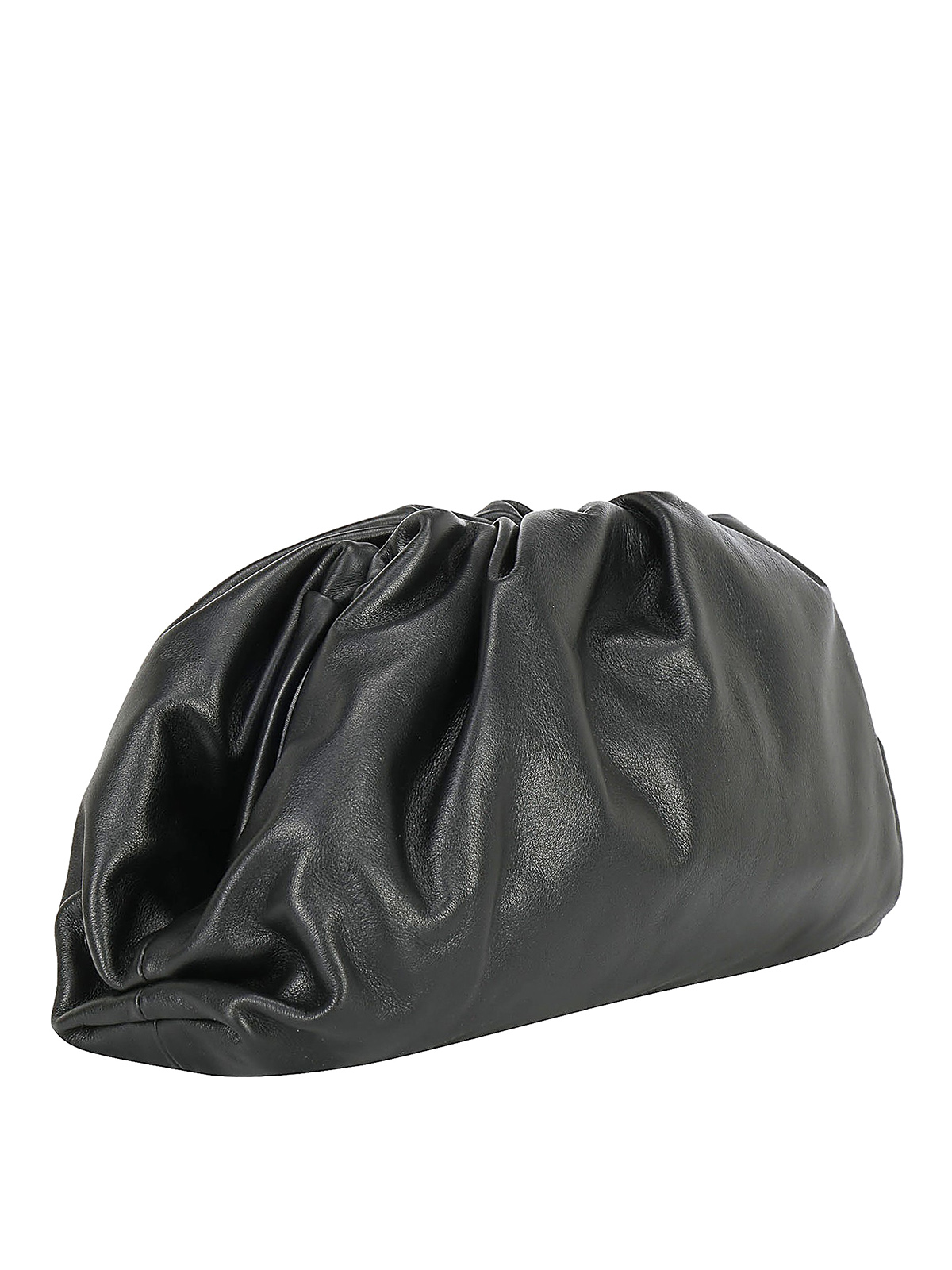 Bottega Veneta The Pouch smooth leather clutch in black