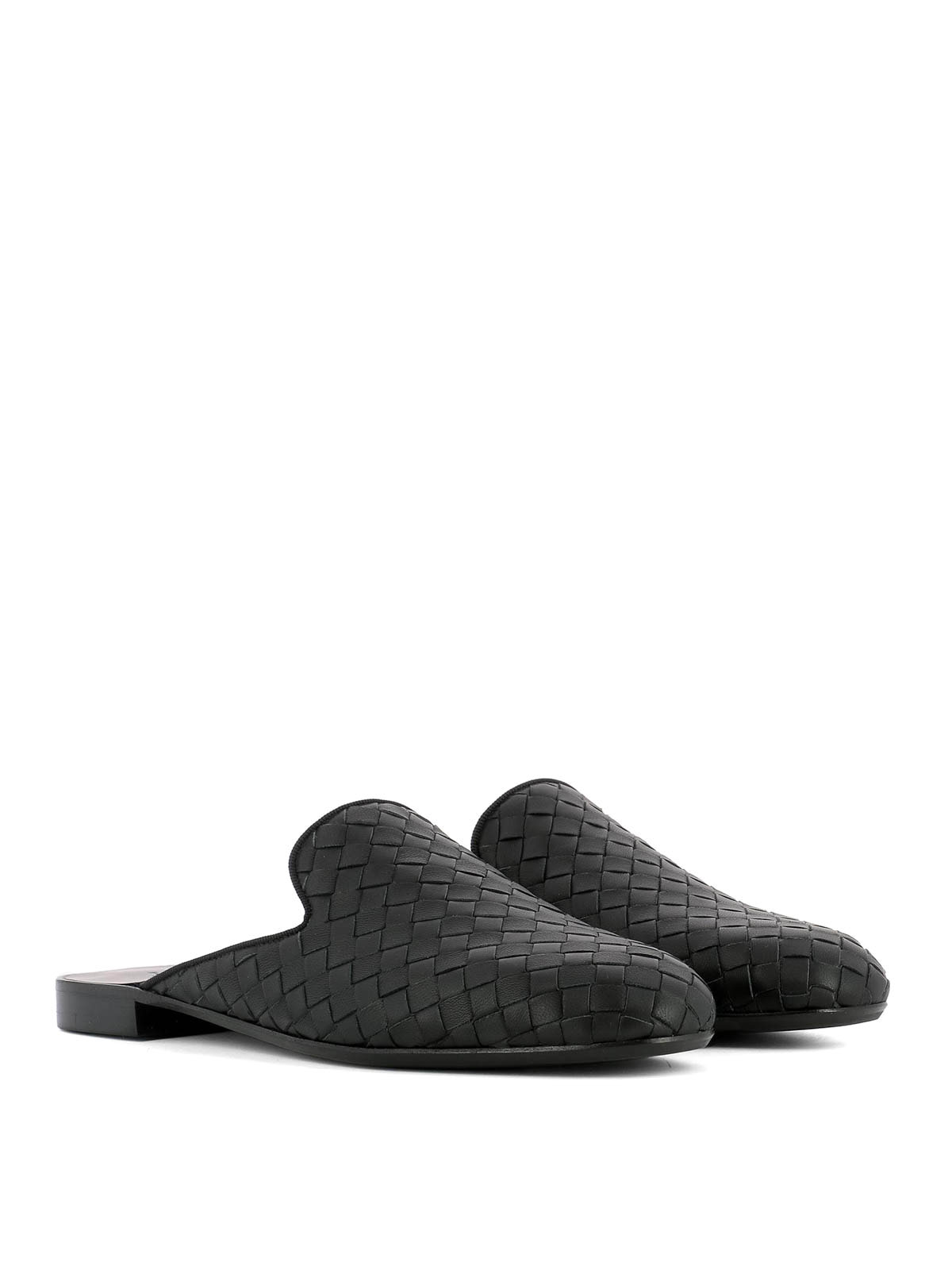 Mules shoes Bottega Veneta - Intrecciato black slippers - 474843V00101000