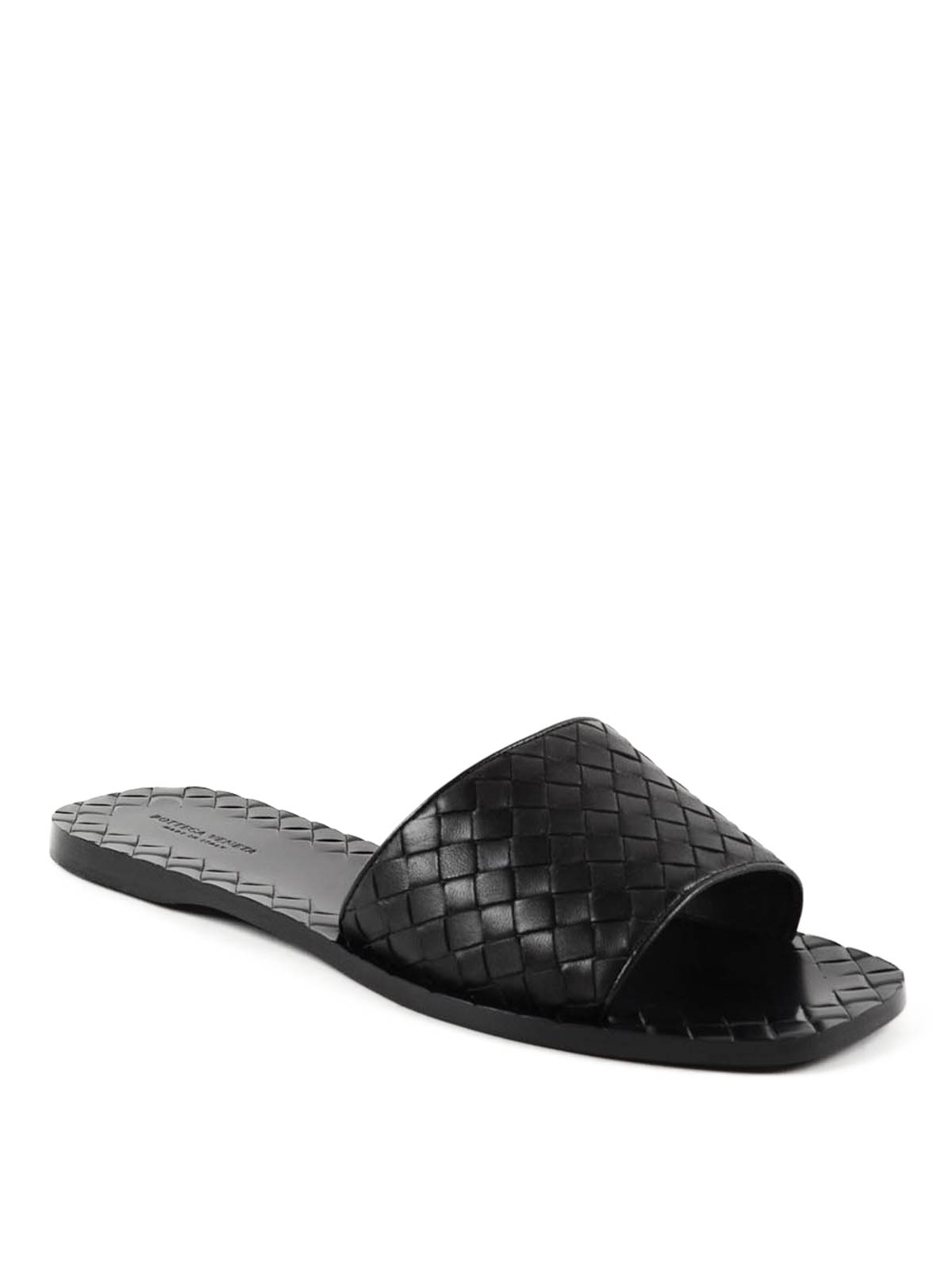 Shop Bottega Veneta Nappa Intrecciato Sandal In Negro