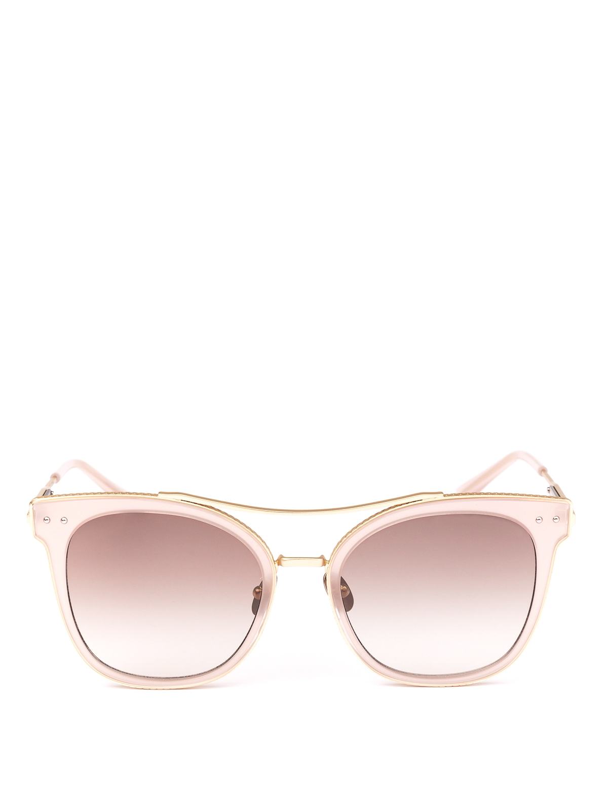 Bottega Veneta Light Pink and gold aviator sunglasses|BV0064S003 display picture 2