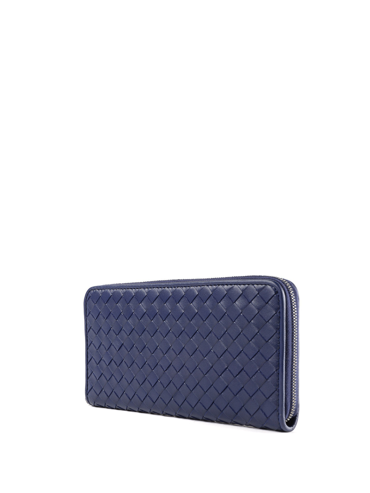 Bottega Veneta Blue woven nappa zip-around wallet|506685V001N4156