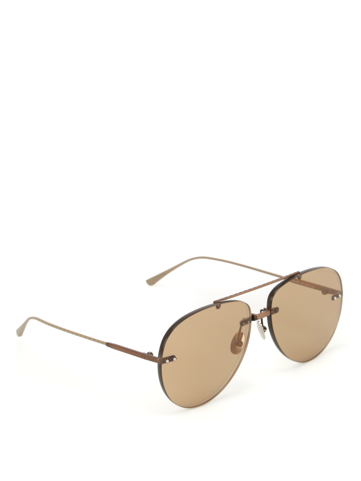 Bottega Veneta Bronze metal aviator sunglasses - Women 