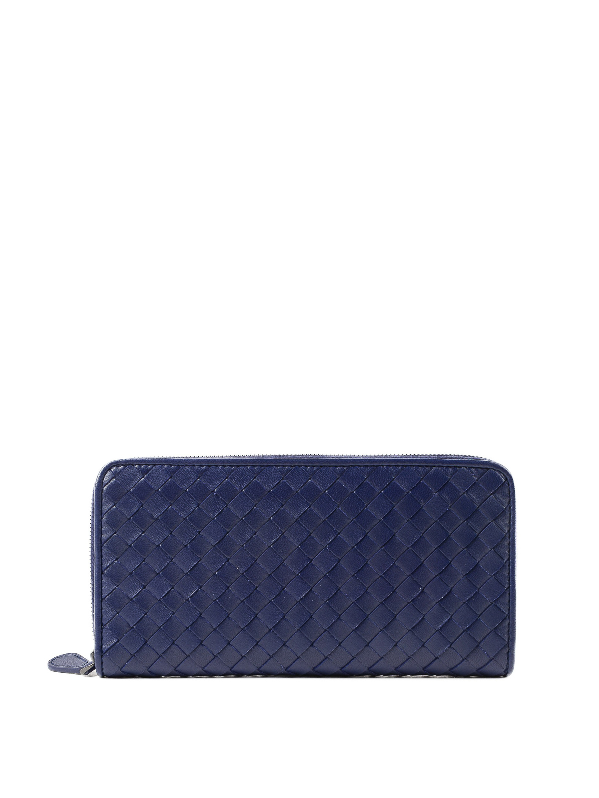 Bottega Veneta Blue woven nappa zip-around wallet|506685V001N4156