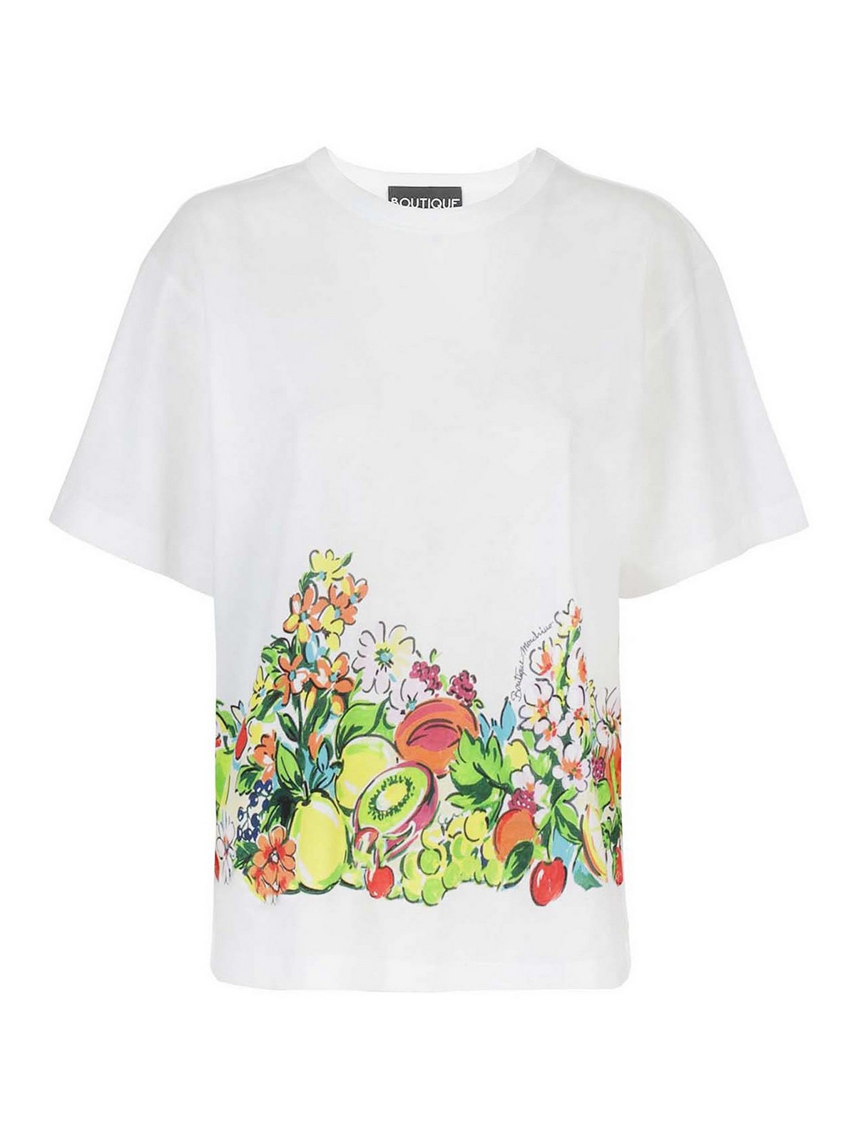 Boutique Moschino Fruit Print T-shirt In White
