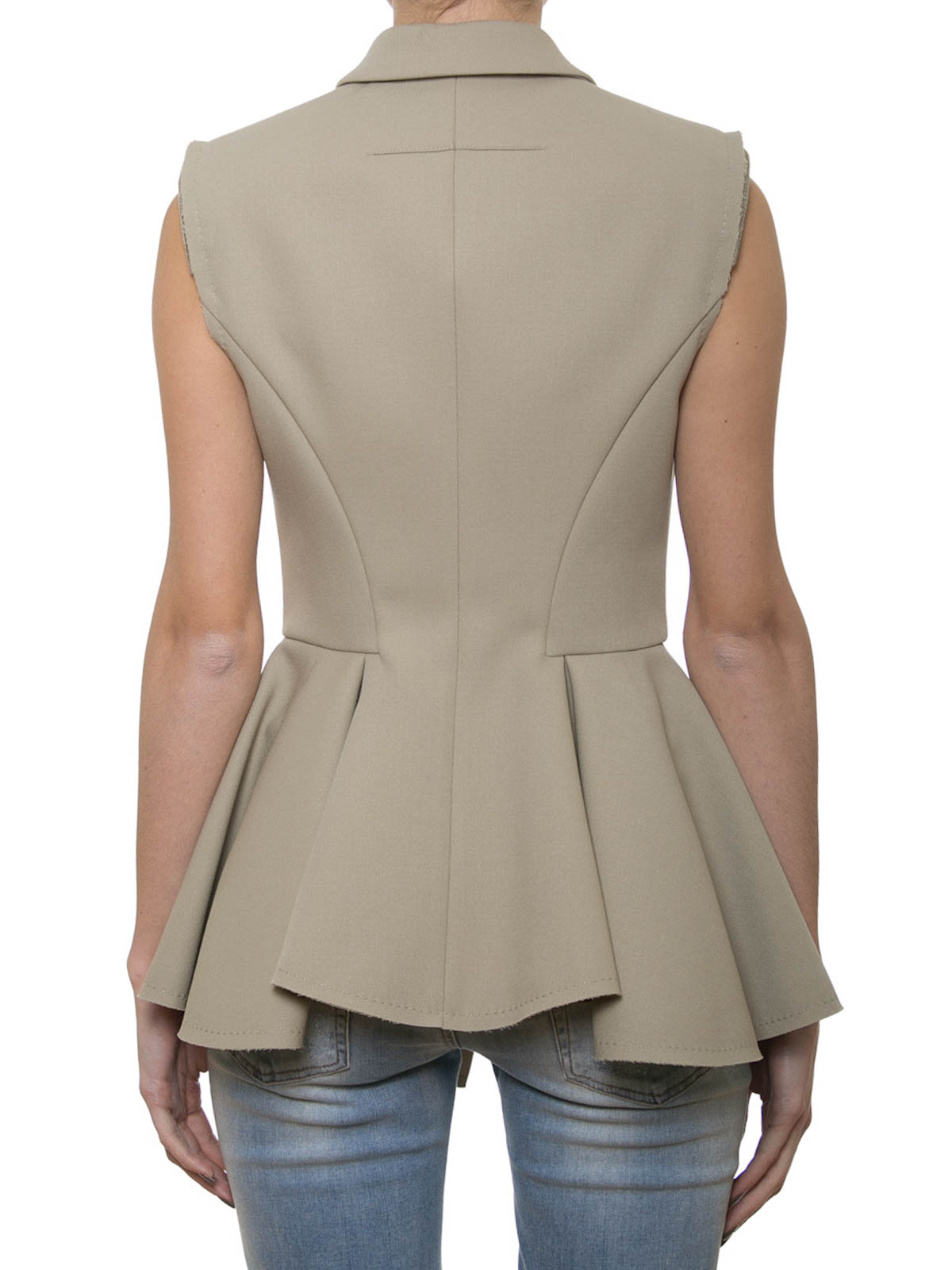 Givenchy Box-pleated sleeveless jacket - Beige|16Y3029062250