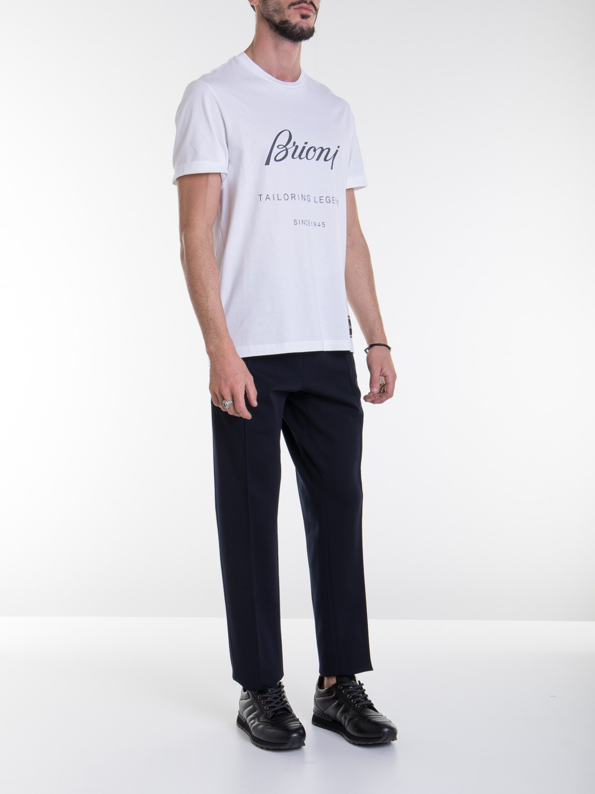 Brioni Contrasting logo T-shirt - White - Men | UJCH0LO86289000