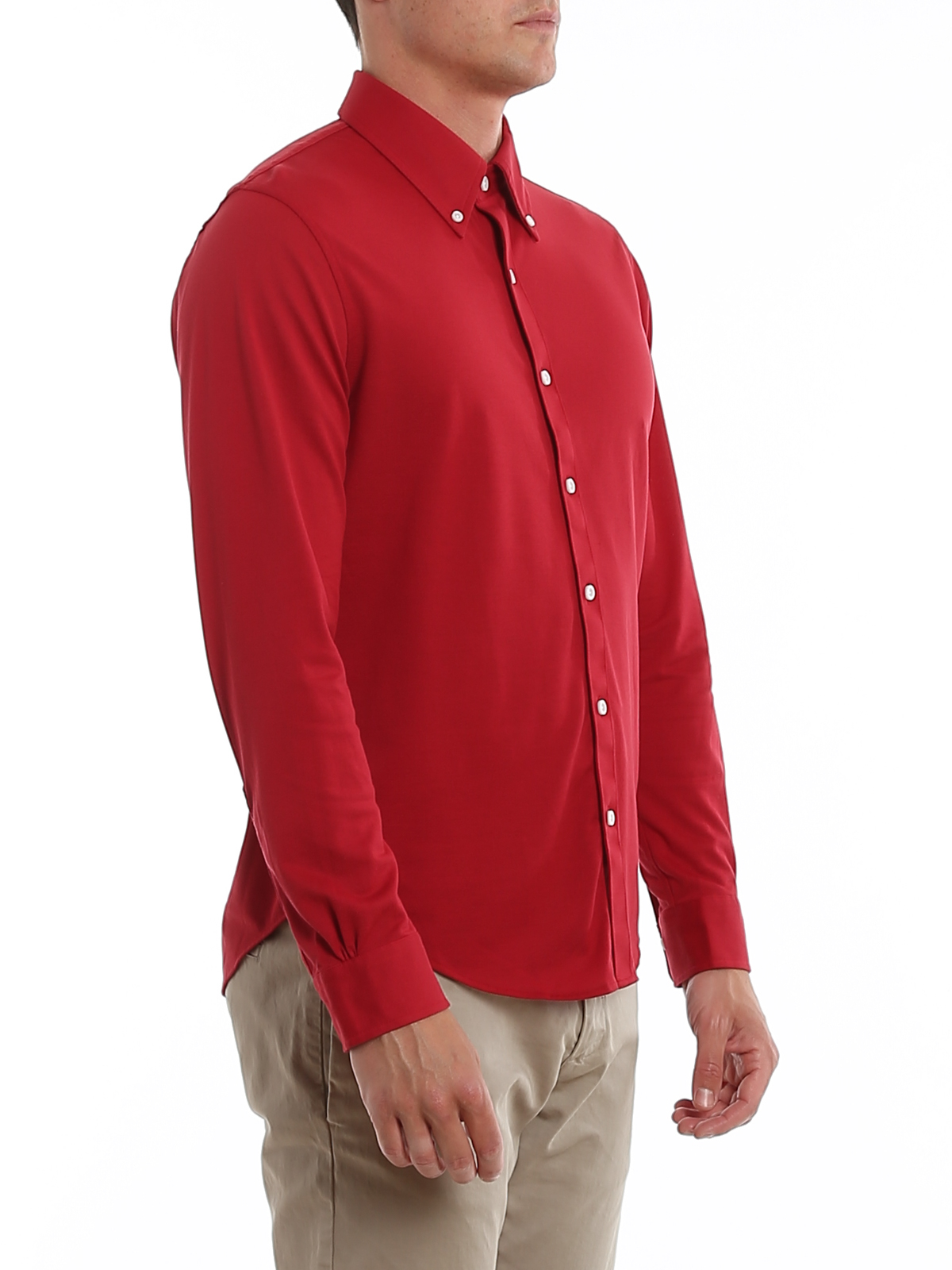 Cotton Piquet Bandana Shirt in red