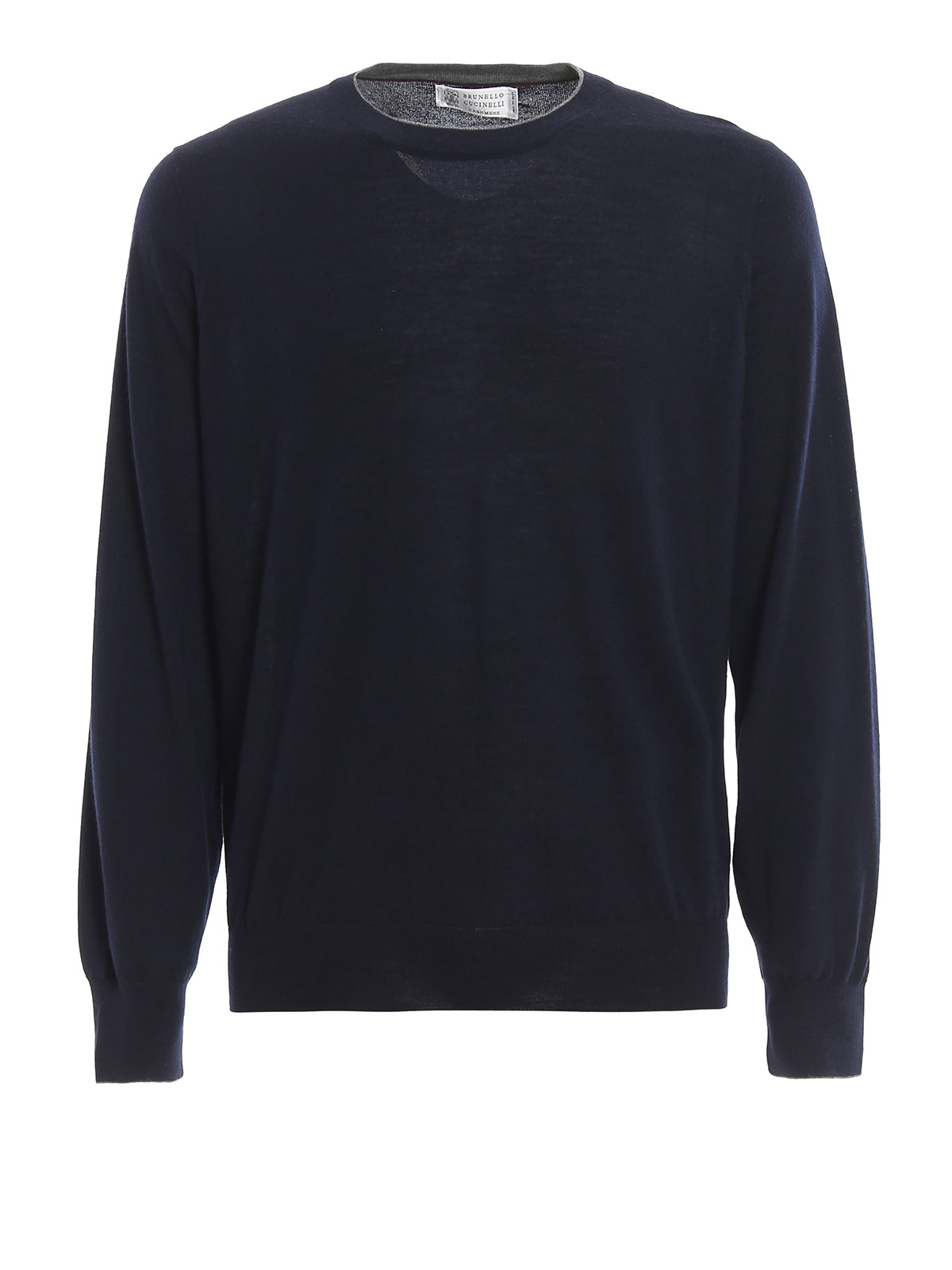 Brunello Cucinelli Wool And Cashmere Sweater In Dark Blue