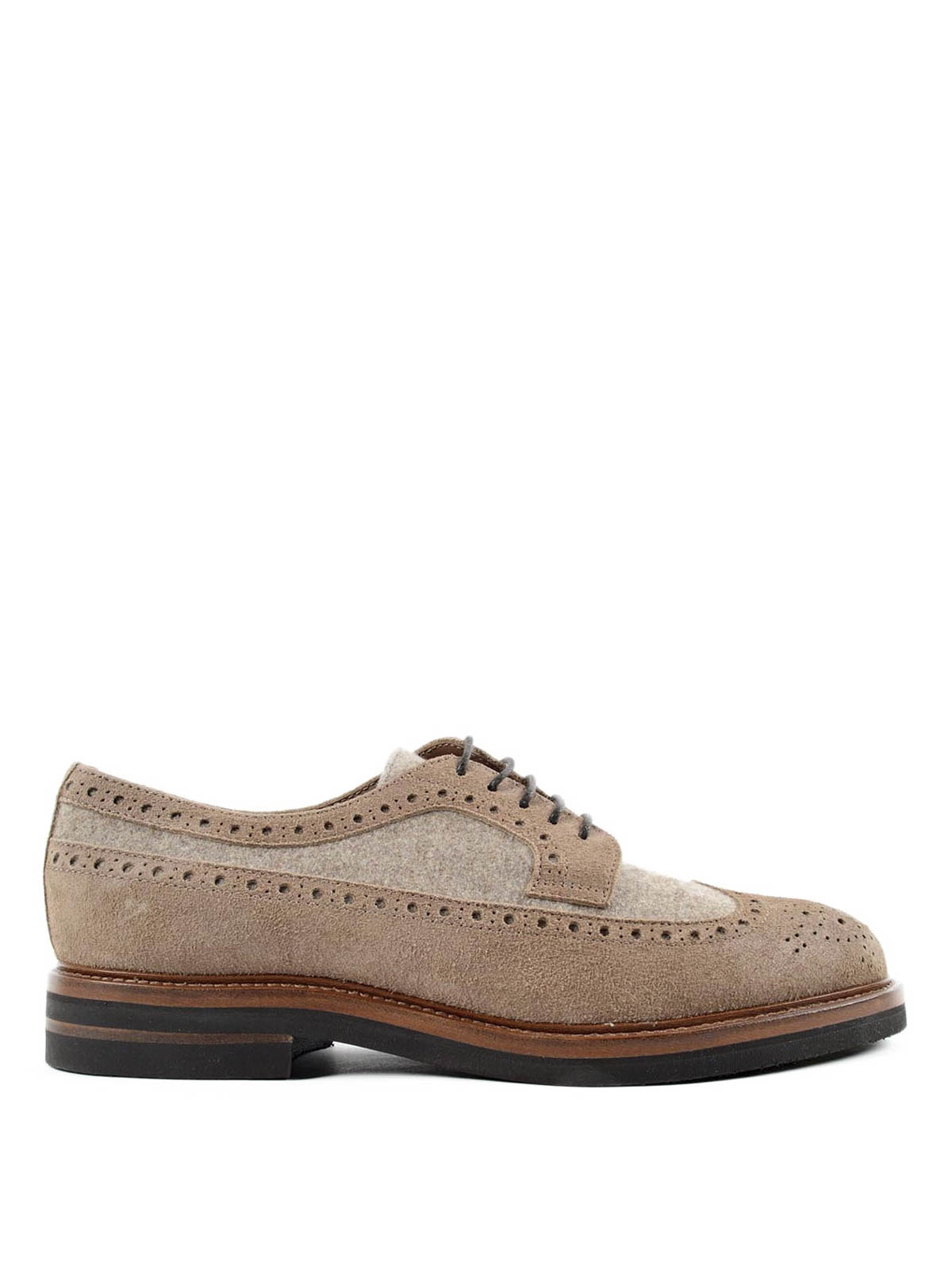 Brunello Cucinelli Two-tone derby shoes - Beige|XMZURDFE963CD286 display picture 1