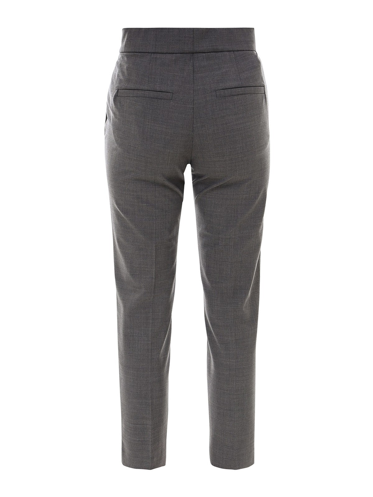 Shop Brunello Cucinelli Wool Blend High Rise Trousers In Grey