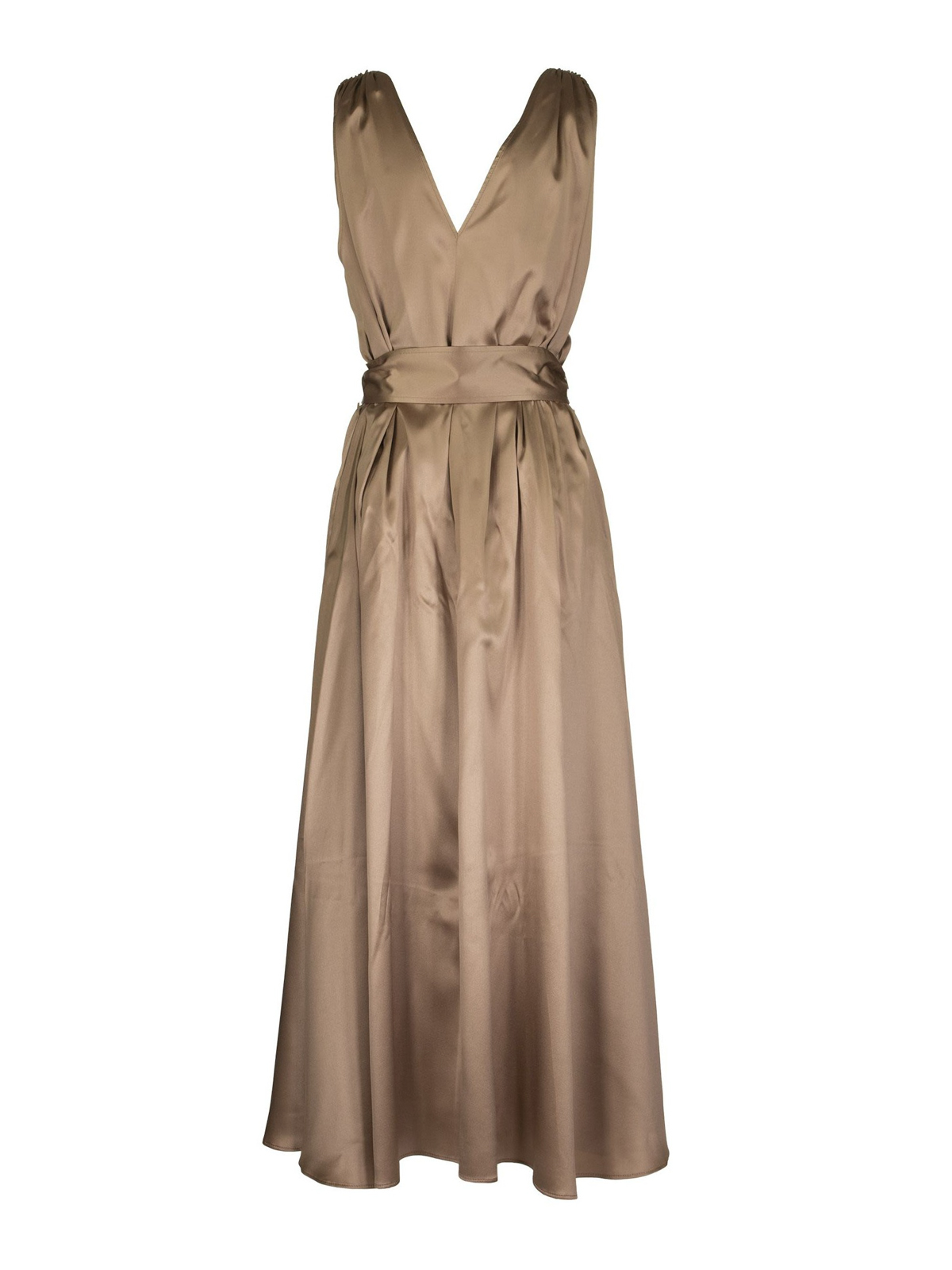 Cocktail dresses Brunello Cucinelli - Belted satin silk dress -  MH142A4538C7914
