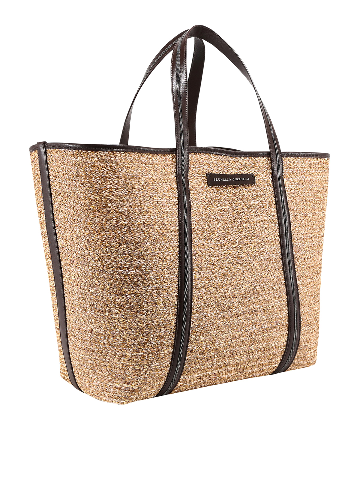 Brunello Cucinelli【関税送料込&SALE】ストロー風トートバッグ Brunello Cucinelli Straw tote bag - Beige - Women