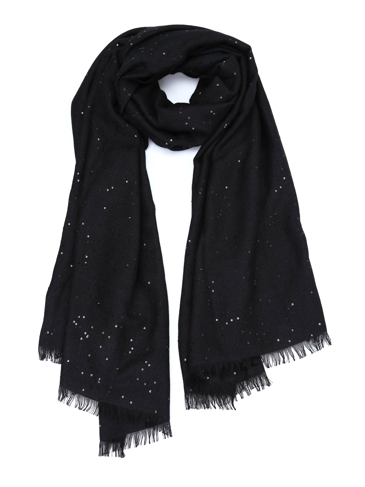 Scarves Brunello Cucinelli - Sequined cashmere and silk scarf ...