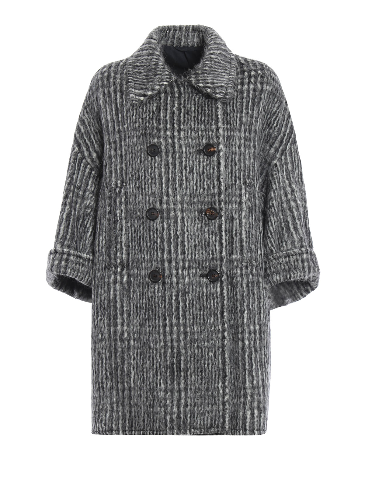 Short coats Brunello Cucinelli - Glen check double-breasted coat