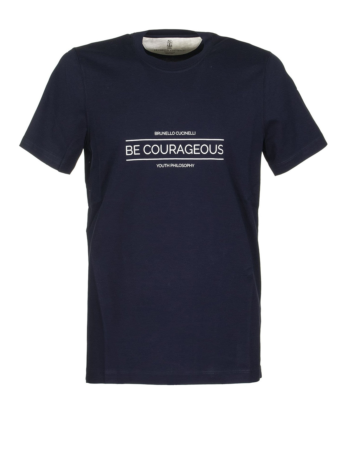 BRUNELLO CUCINELLI 半袖Tシャツ BE COURAGEOUS Brunello Cucinelli Be Courageous printed cotton T-shirt|M0T611110CU669