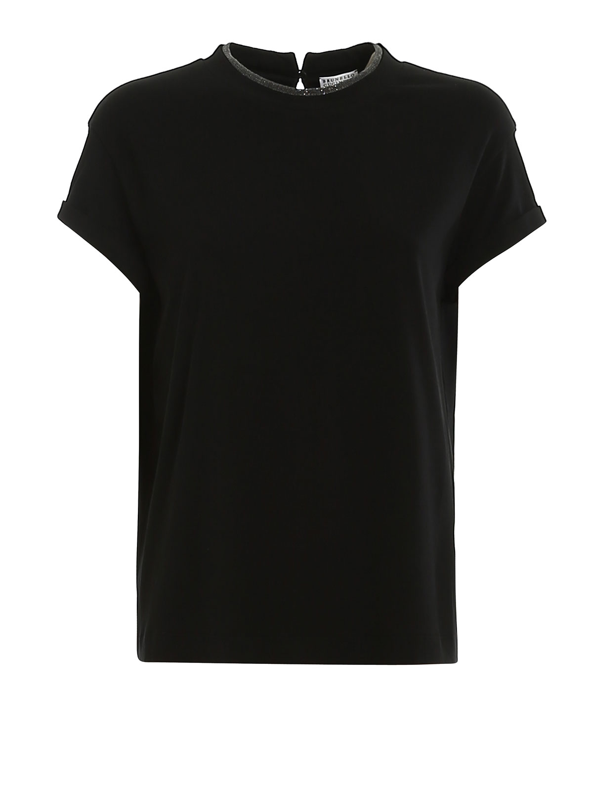Brunello Cucinelli Embellished Crewneck T-shirt In Black