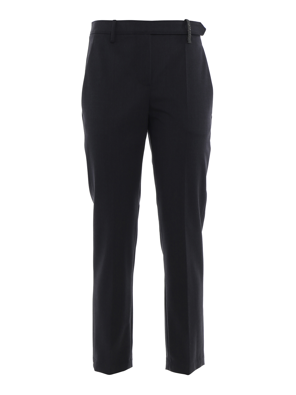 Brunello Cucinelli Stretch Mélange Wool Blend Trousers In Dark Grey