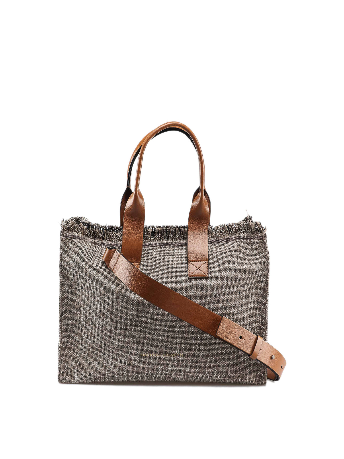 Sac Cabas Brunello Cucinelli En Cuir Marron - Vintage, Porté Main Ou épaule, Occasion Bon état