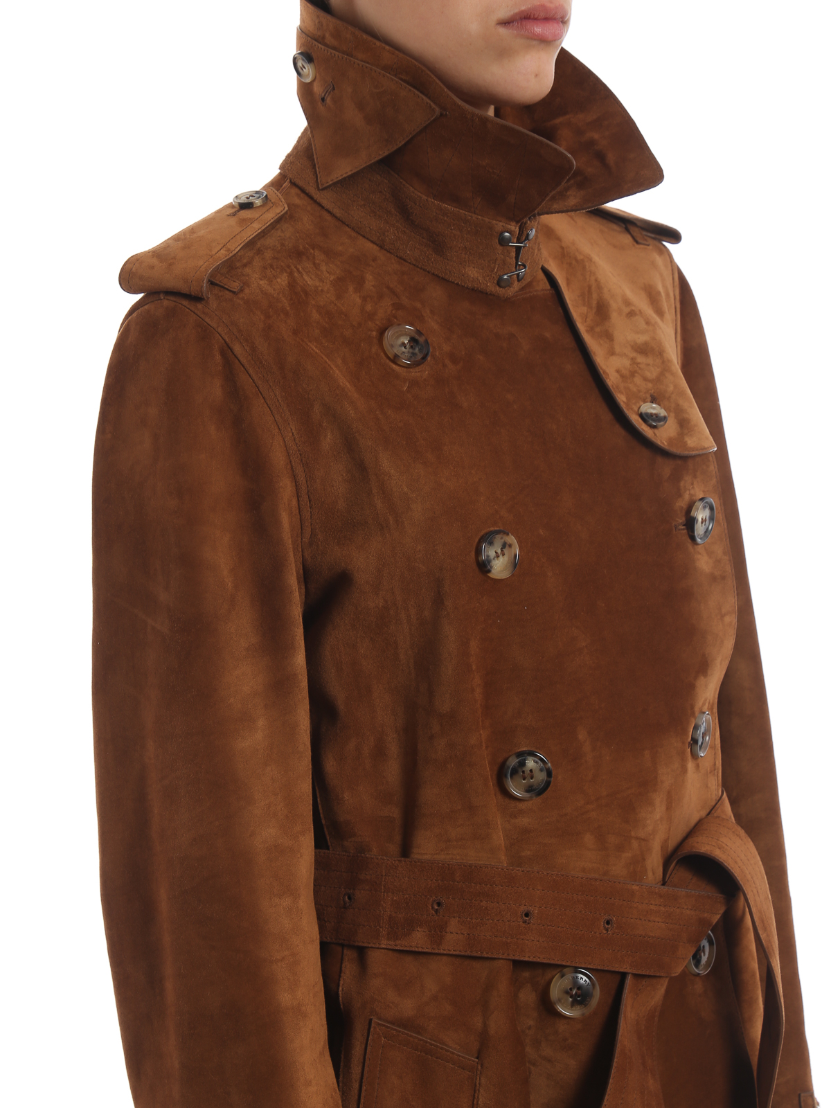 Leather coats Burberry - suede trench coat -