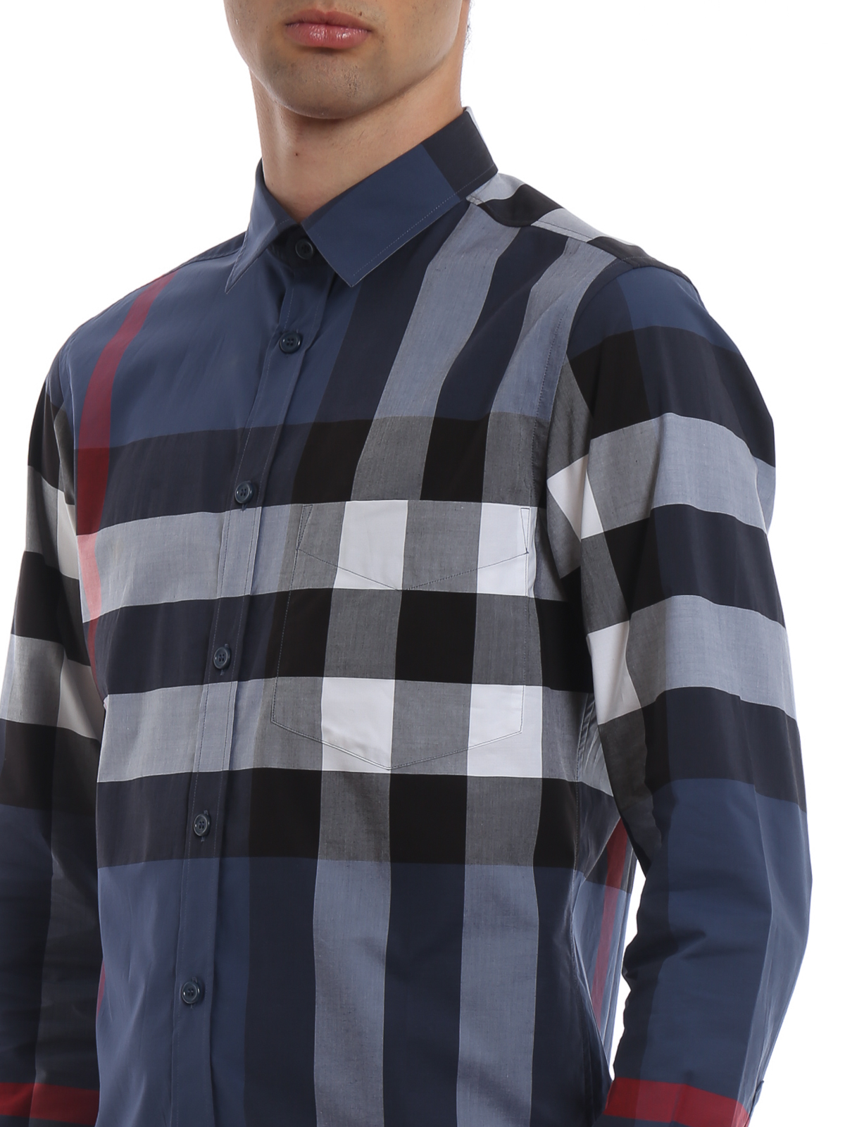 Burberry Somerton check poplin shirt - Blue - Men | 8015032