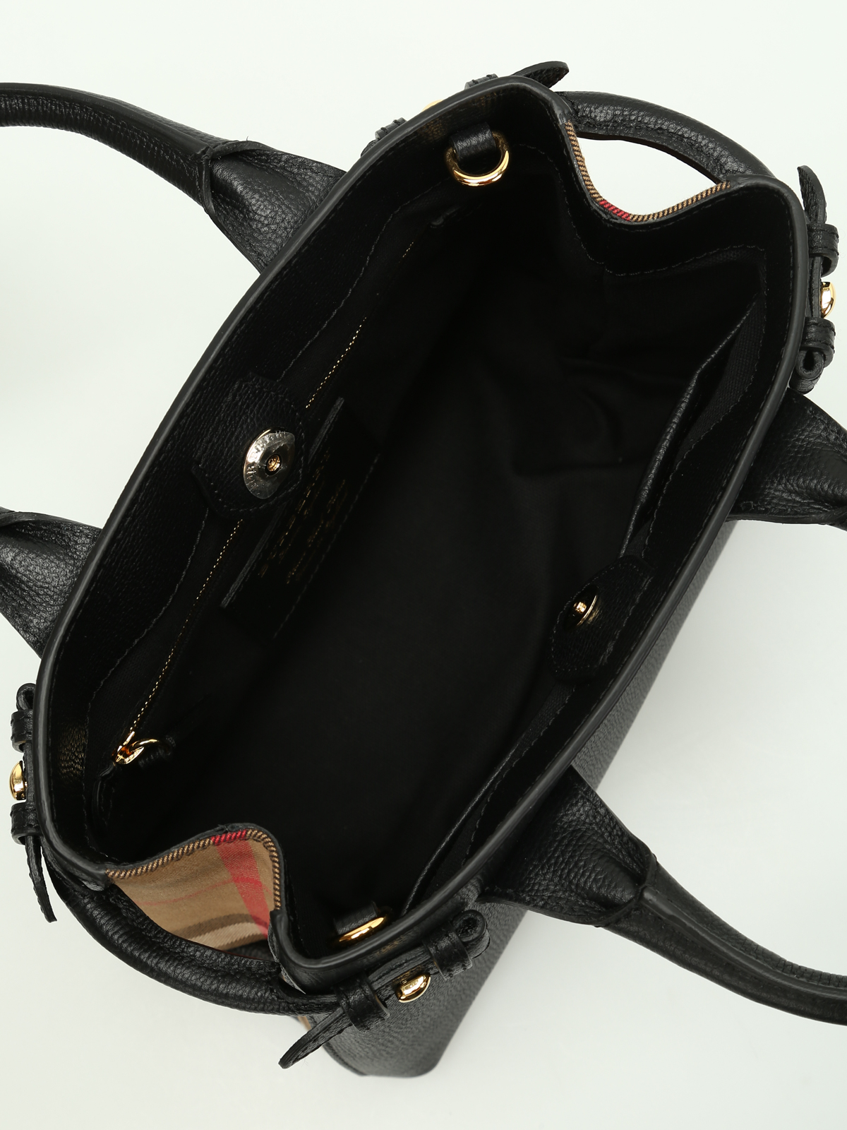 The banner leather handbag Burberry Black in Leather - 36365638