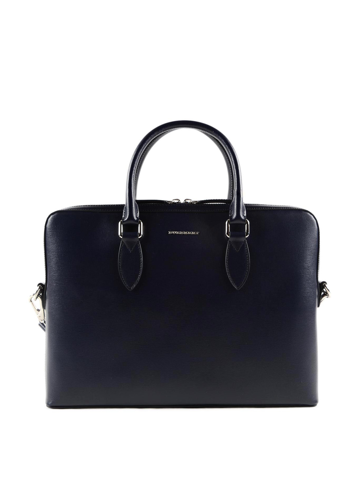 Burberry The Barrow leather briefcase Dark Blue Men 3998953