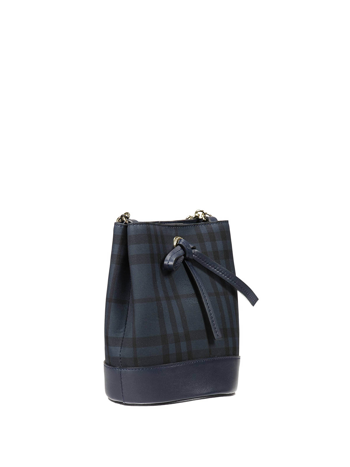 Burberry Horseferry and leather bucket bag - ブルー|3997185OVR