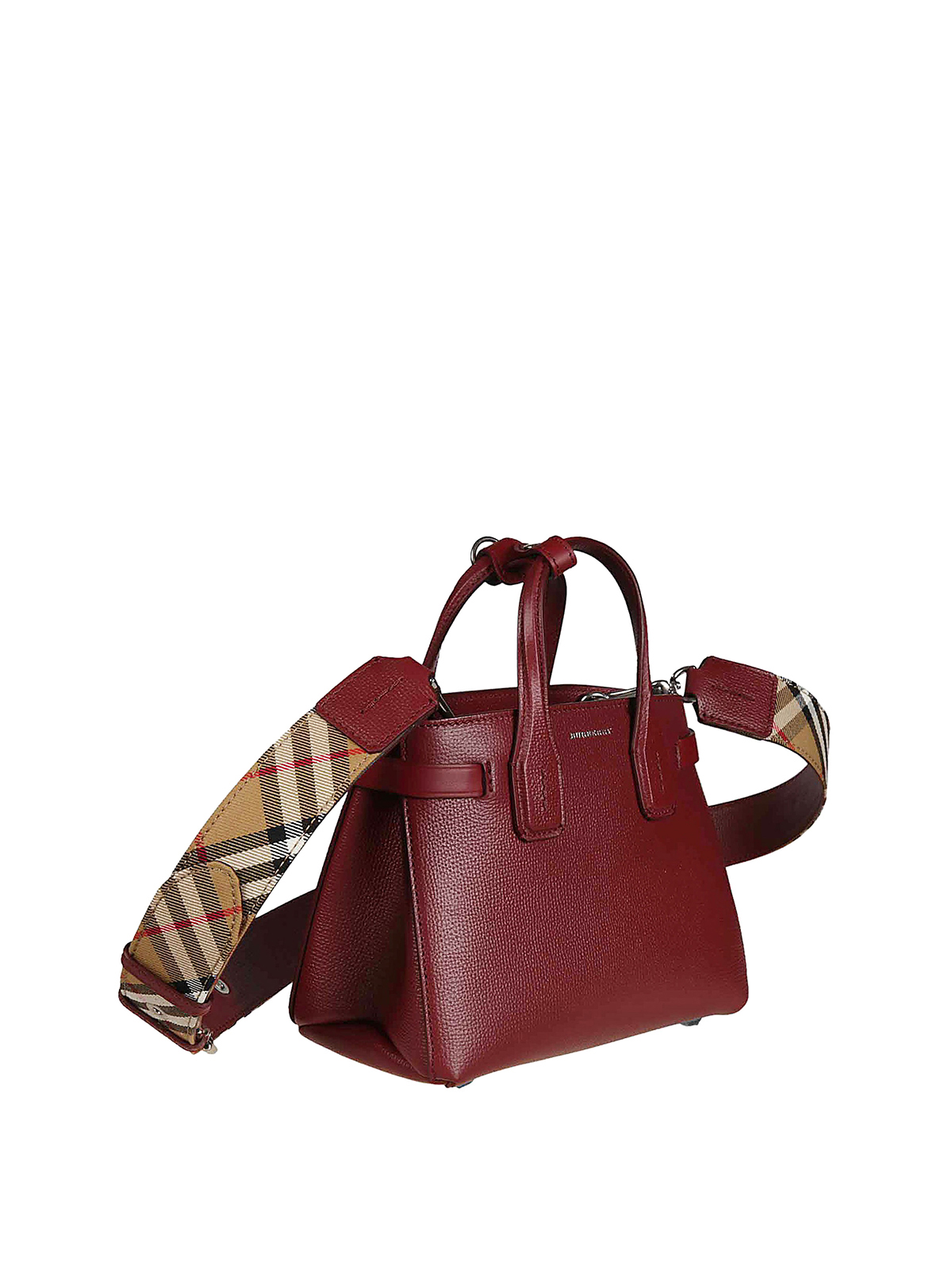 Cross body bags Burberry The Baby Banner crimson leather bag 4080074