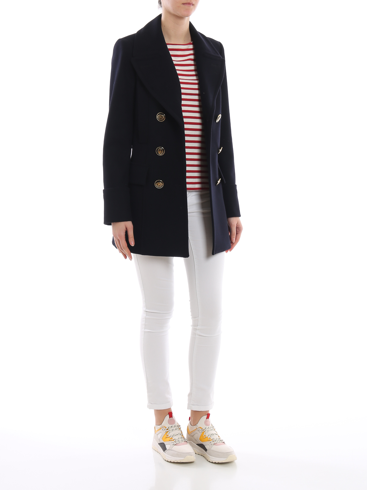 Burberry short store wool coat