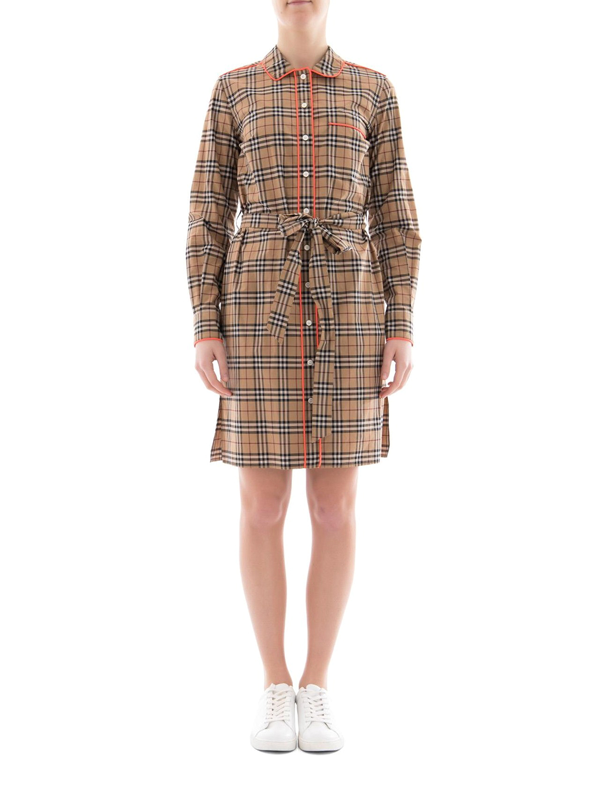 Short dresses Burberry - Neon piping check shirt dress - 4066163