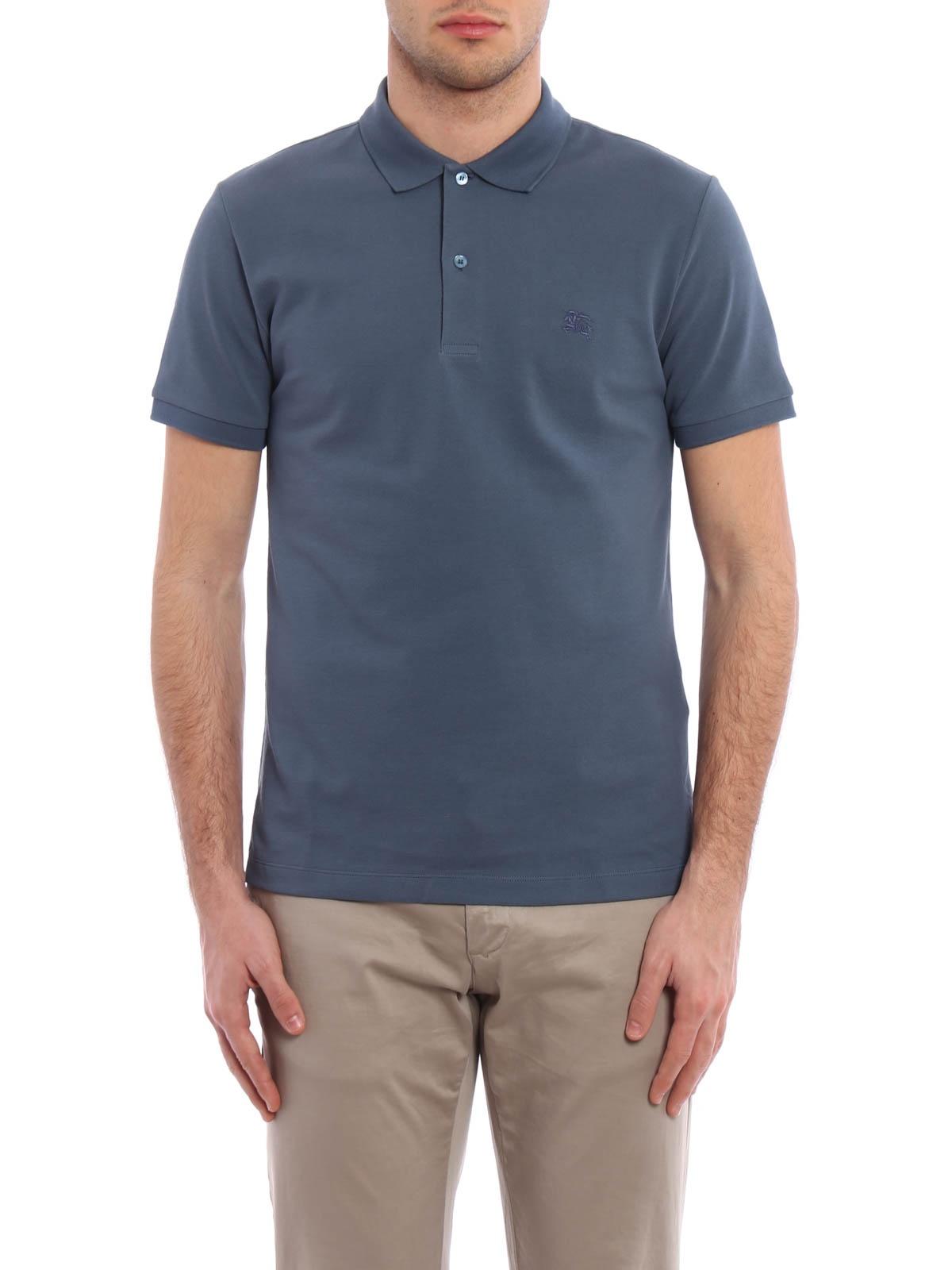 Tシャツ・カットソー BURBERRY Polo In Piquet Blu Navy Burberry Midnight Blue Piquet Polo Shirt | italist