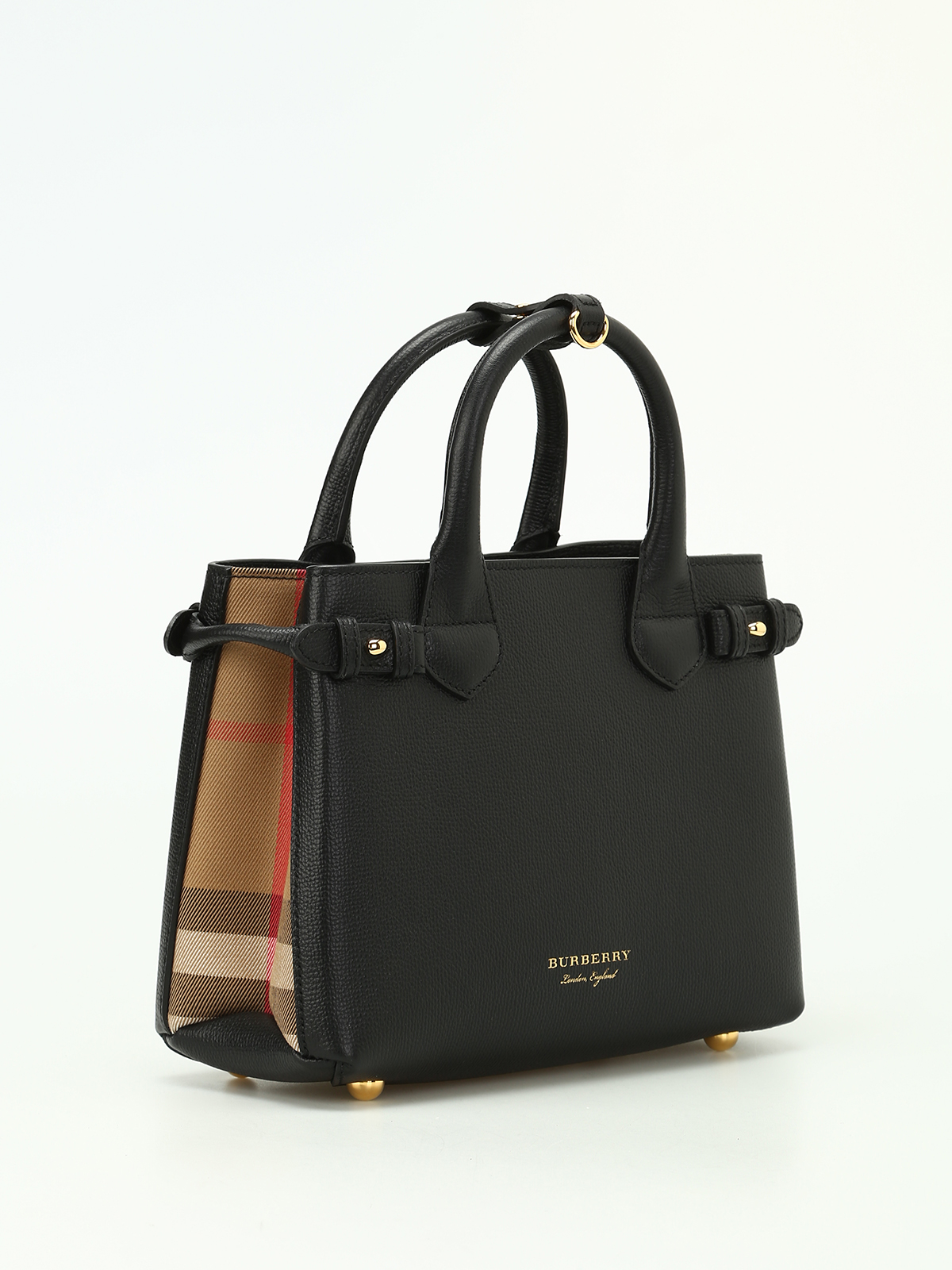 The banner leather handbag Burberry Black in Leather - 28541918