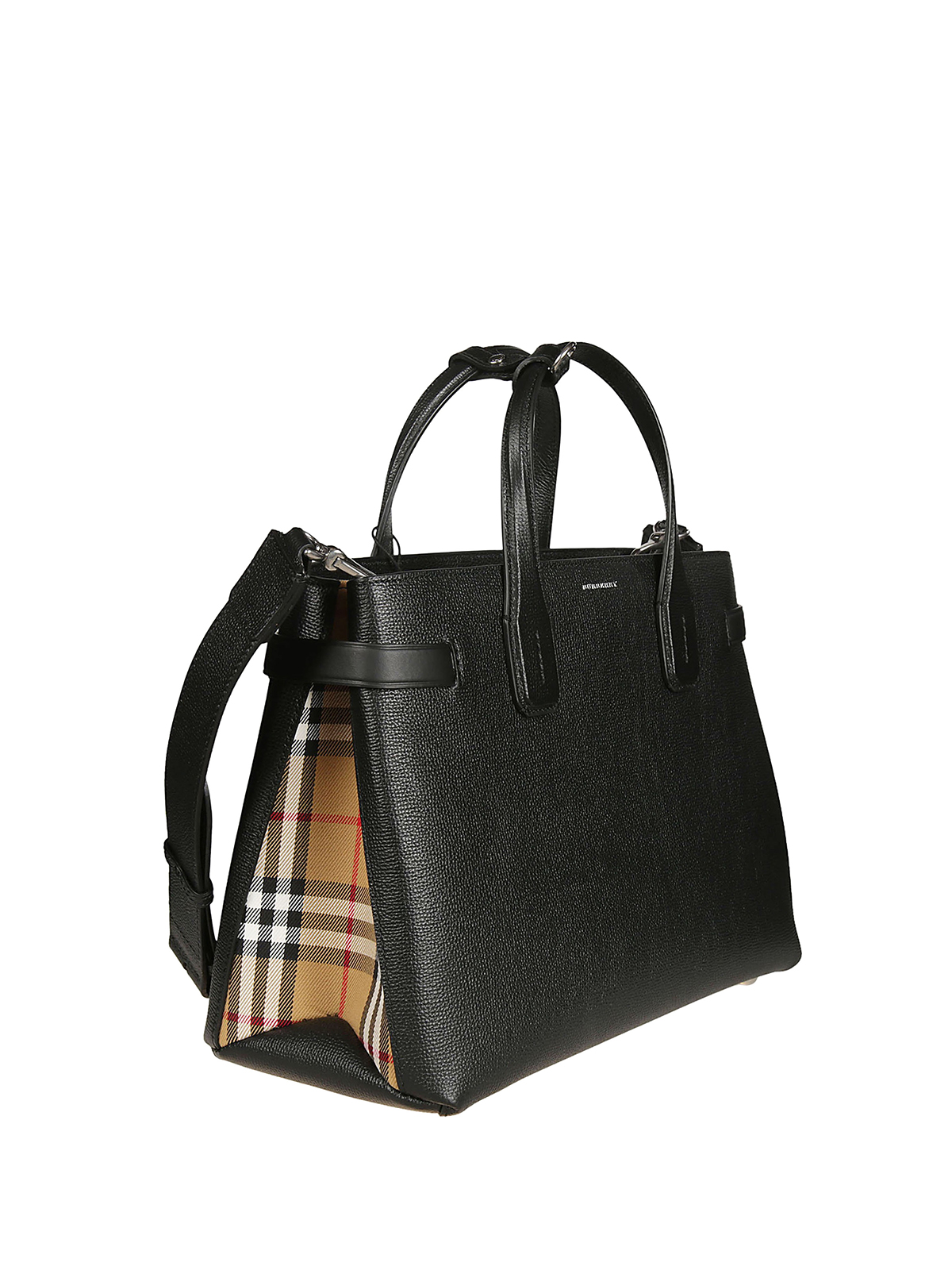 Totes bags Burberry - The Medium Banner black leather tote - 8006323