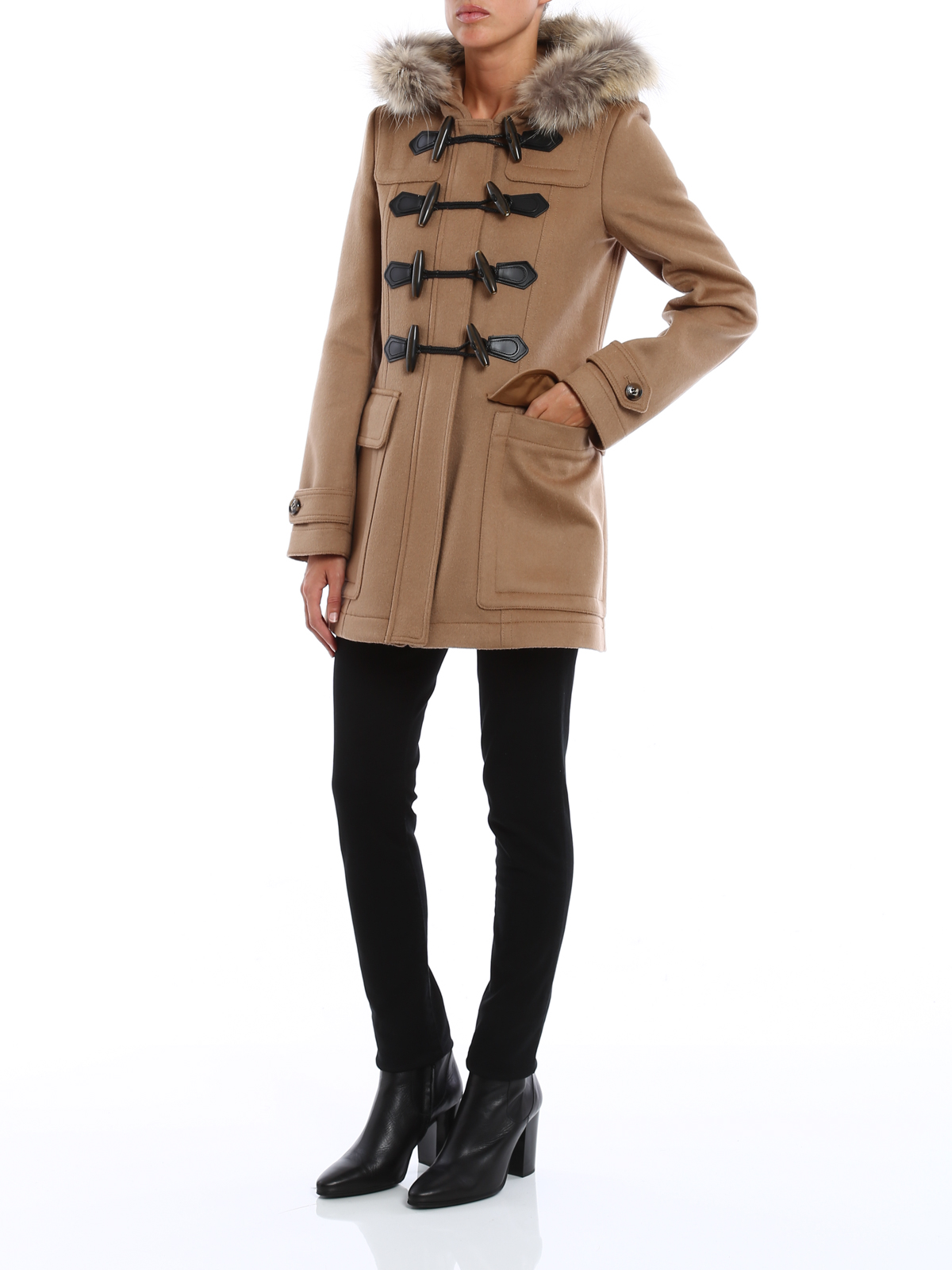 Burberry Blackwell fur insert wool trench Brown Women 3976142